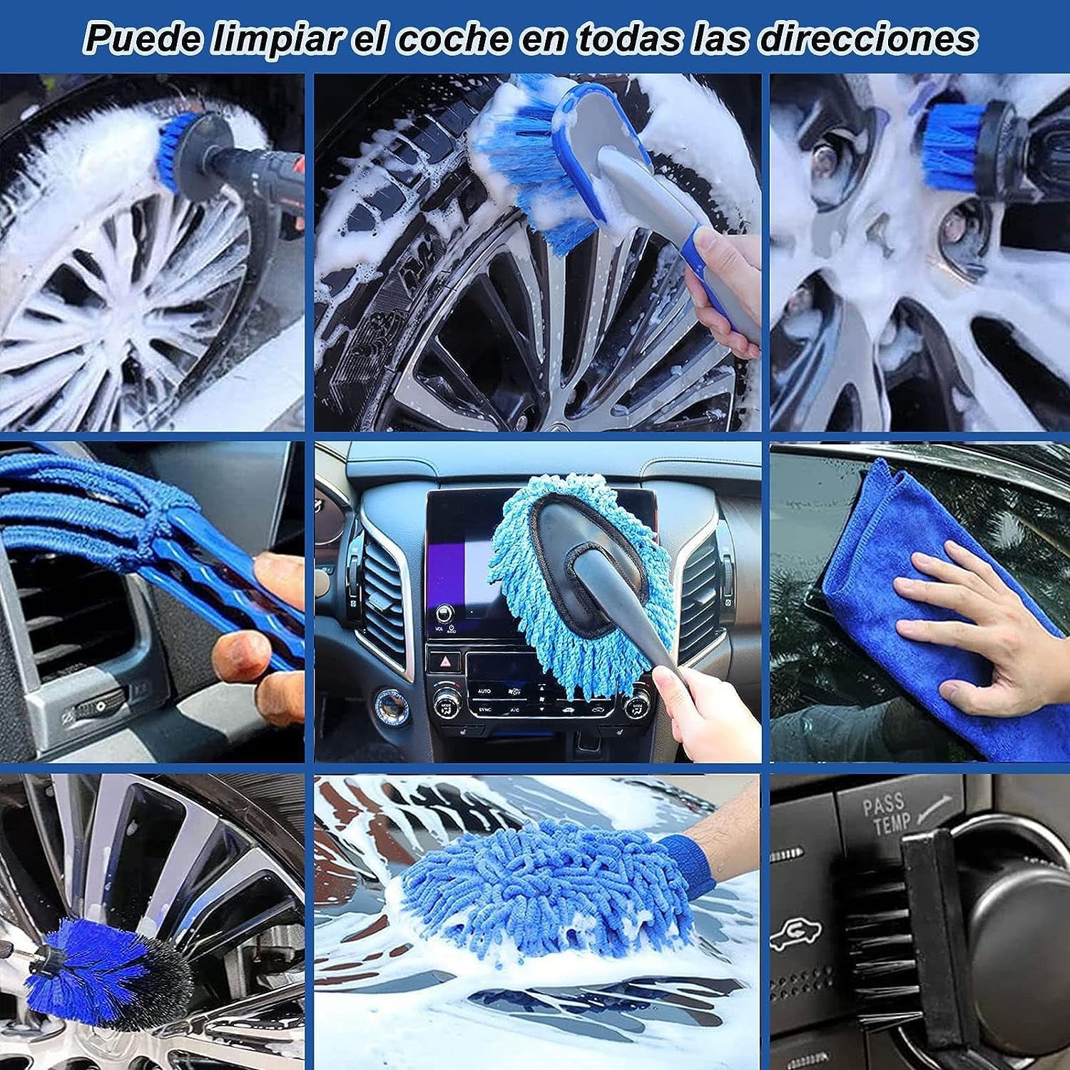 Kit Limpieza Auto TAKAGI 26 Piezas Profesional para Lavado Interior y Exterior Vehículos