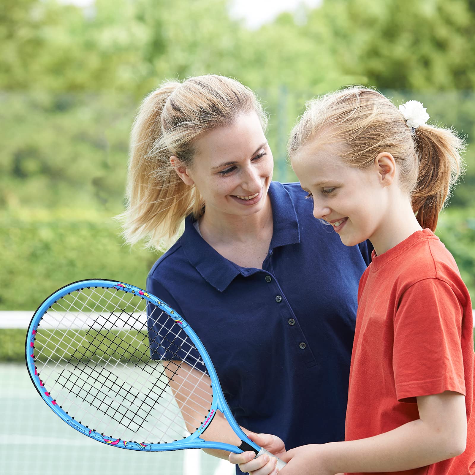 Raqueta de Tenis LUNNADE Infantil Multicolor con Cubierta para Niños y Niñas Principiantes