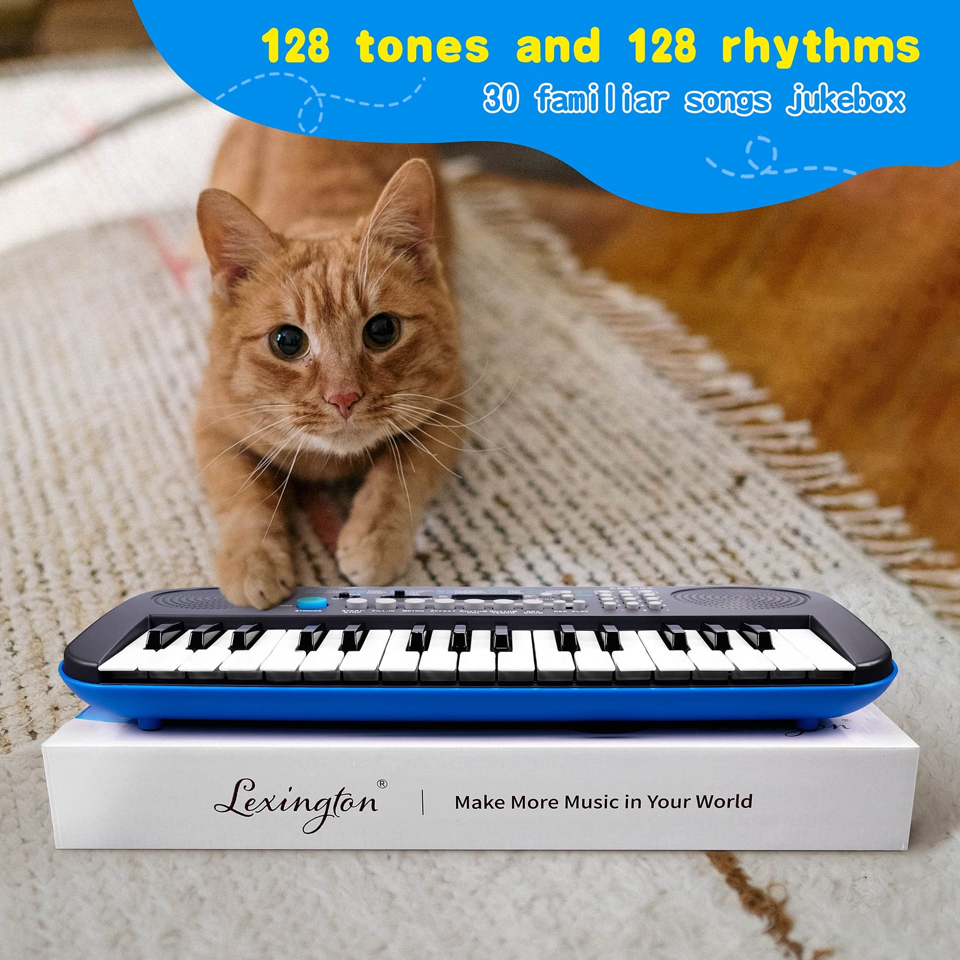 Lexington EK3282 - Mini teclado eléctrico digital portátil de 32 teclas, regalo musical para niños