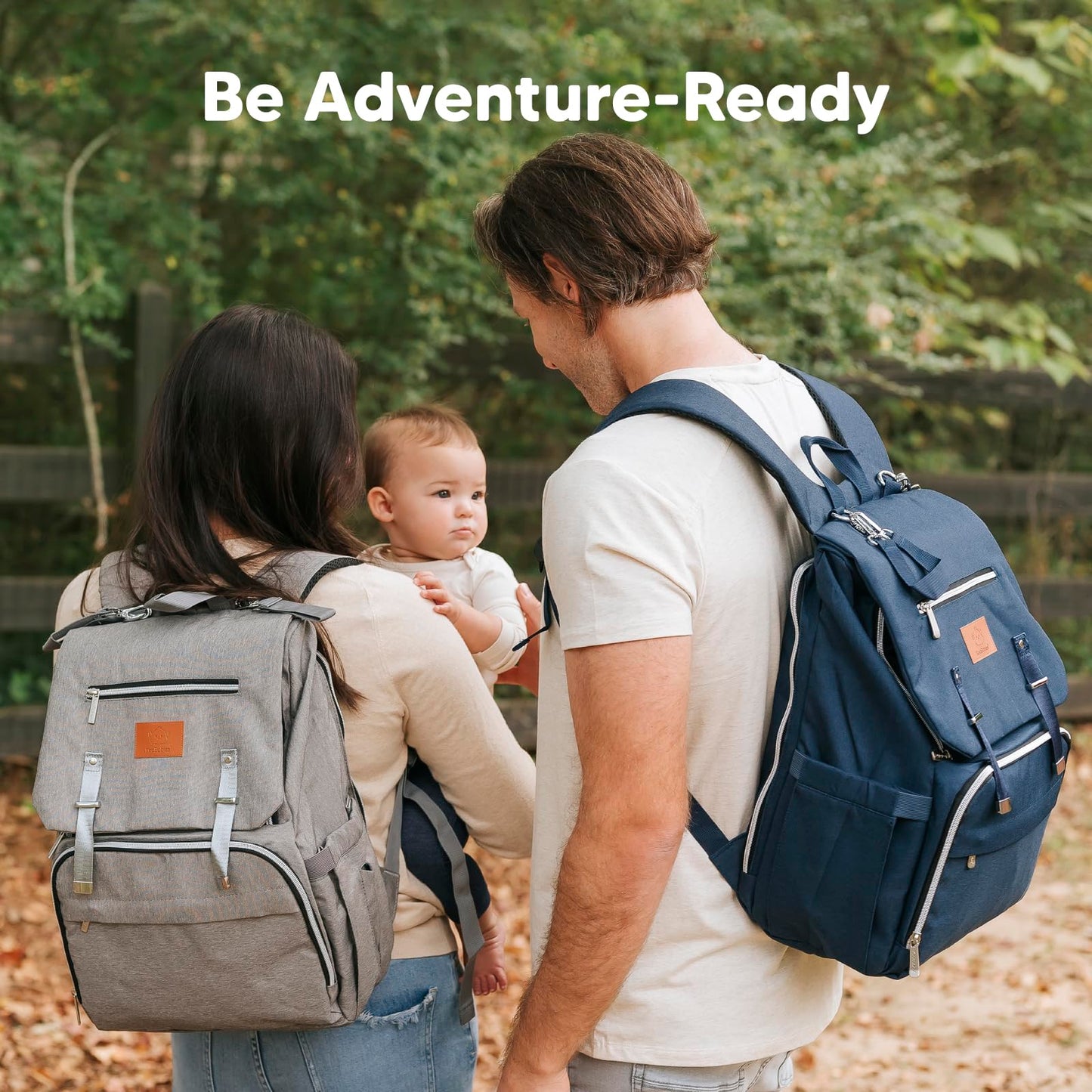 Mochila para paquete de pañale - Bolsos de viaje para bebés, impermeables y multifuncionales - Bolsos grandes para pañales - Durables y elegantes - Incluye colchoneta cambiadora (Classic Gray)