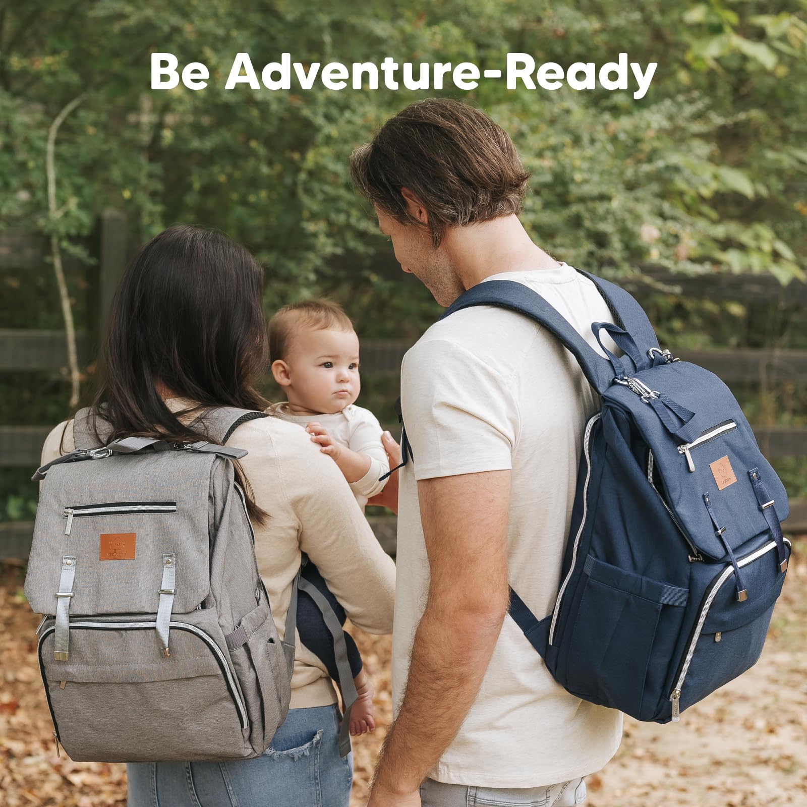 Mochila para paquete de pañale - Bolsos de viaje para bebés, impermeables y multifuncionales - Bolsos grandes para pañales - Durables y elegantes - Incluye colchoneta cambiadora (Classic Gray)