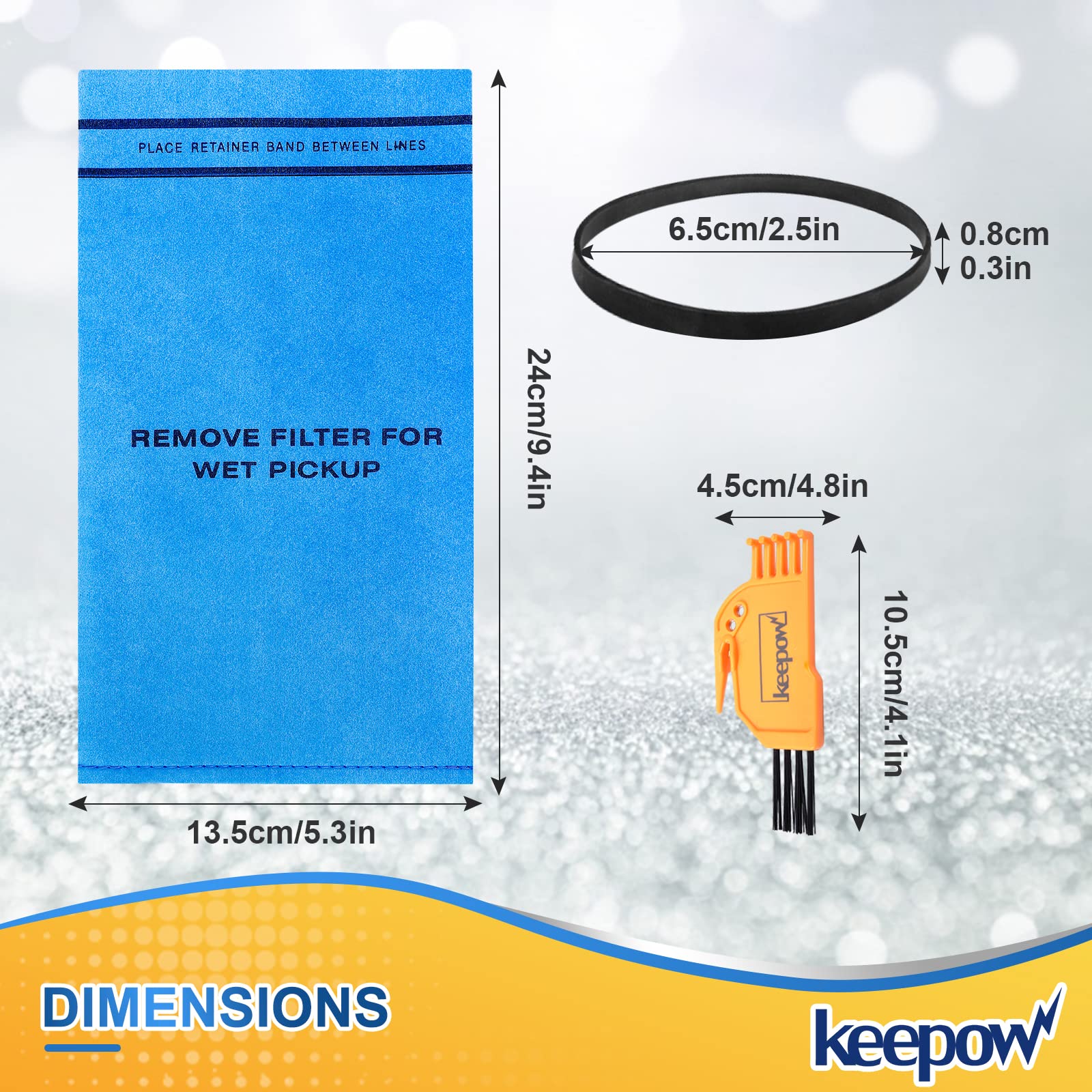 KEEPOW Filtro de aspiradora húmedo seco apto para Stinger 2.5 a 5 galones WS0255VA, parte # VF2000, paquete de 6