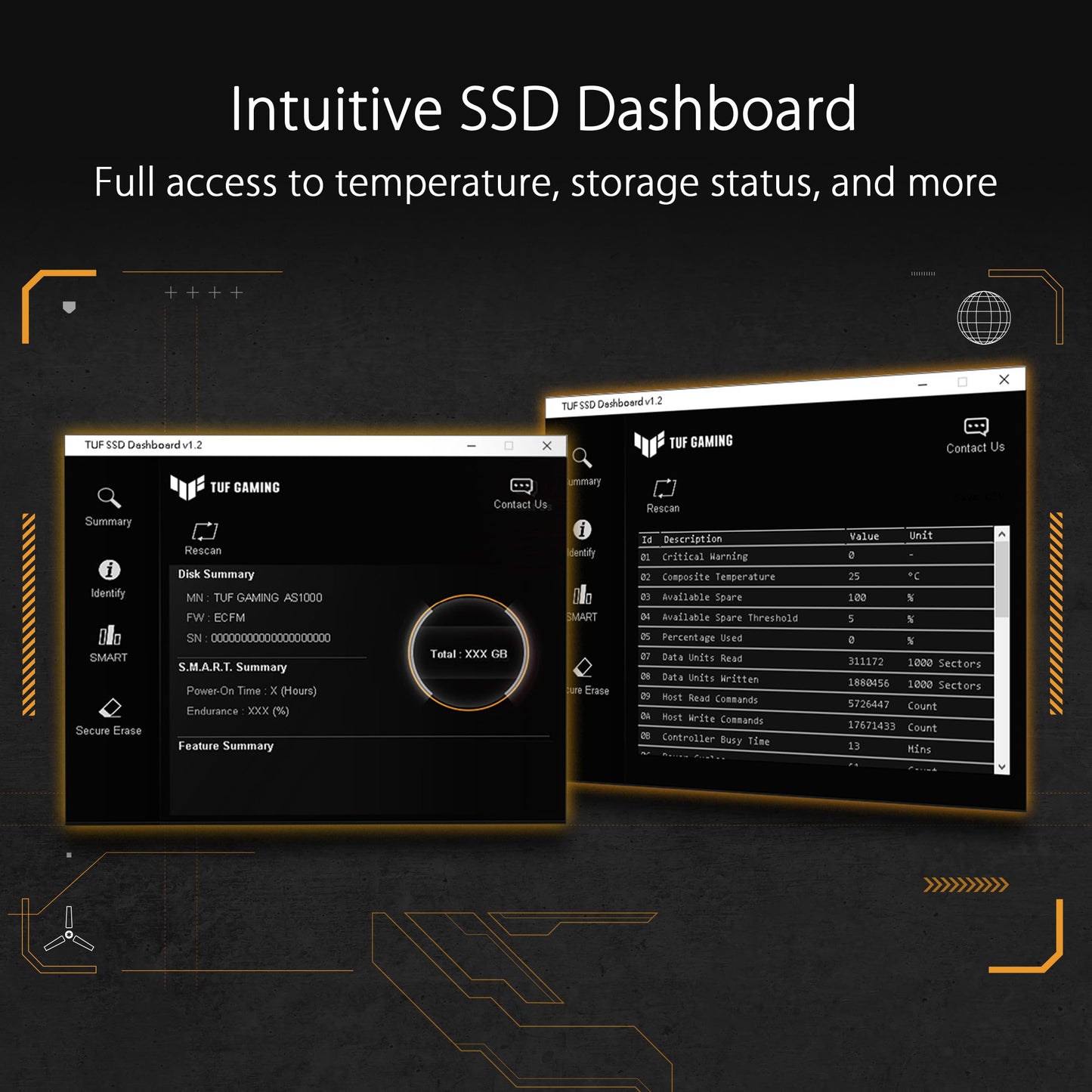 SSD Portátil TUF Gaming 1 TB Negro Aluminio Resistente para Hombre