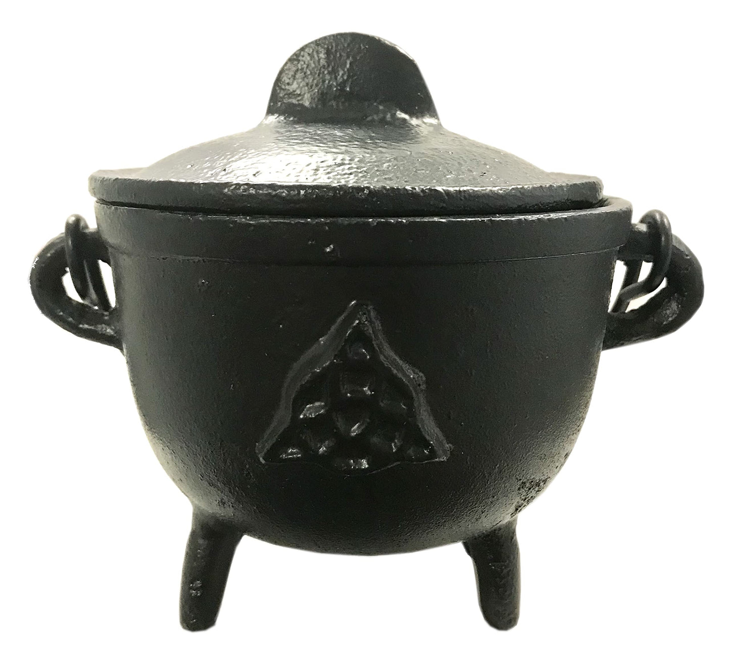 Crystalo - Triquetra Caldero de hierro fundido con tapa, 4 pulgadas
