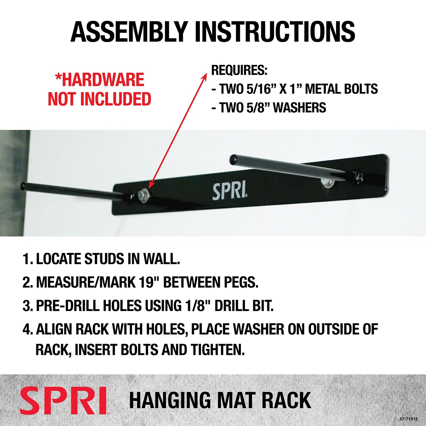 Rack para Esteras de Ejercicio SPRI Montado en la Pared