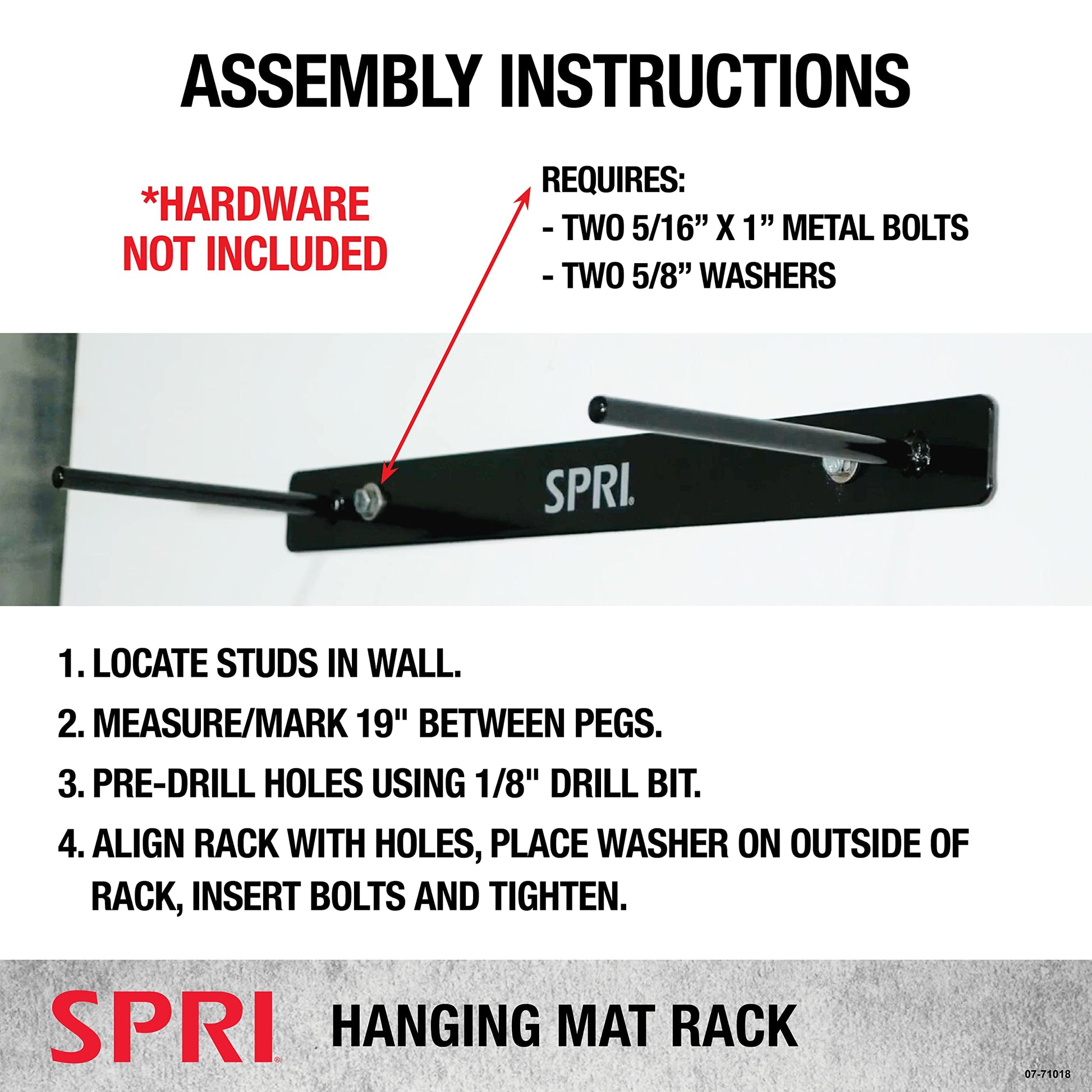 Rack para Esteras de Ejercicio SPRI Montado en la Pared