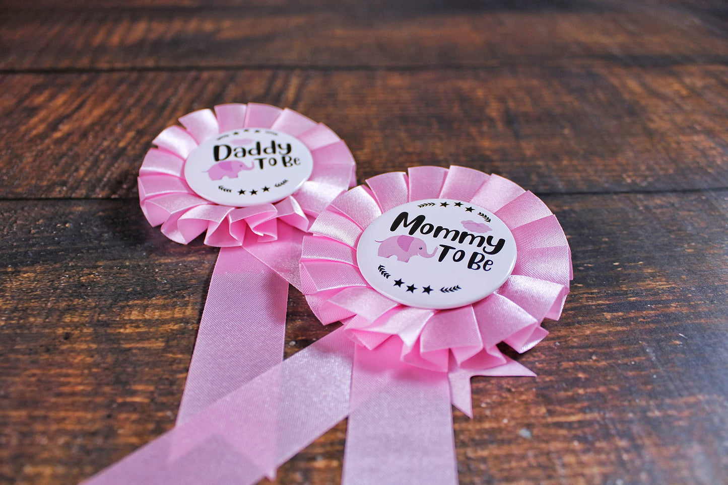 PATICARRY - Juego de decoraciones de ducha para bebé niña rosa con elefante rosa para baby shower
