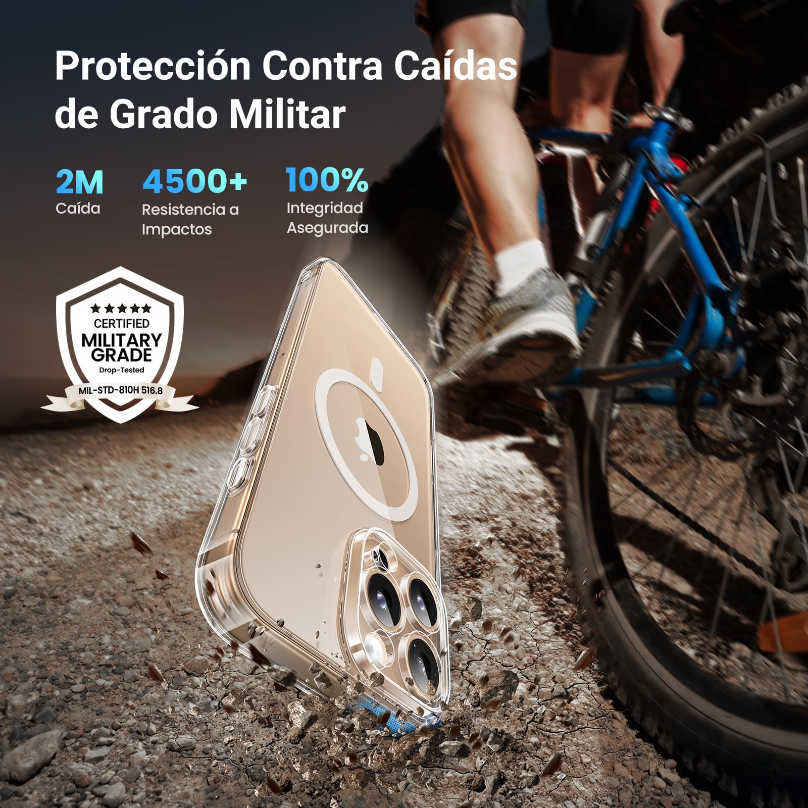 Funda iPhone 16 Pro MAX UGREEN Magnético Azul Anti-Amarillo con Protección de Lente y Caídas