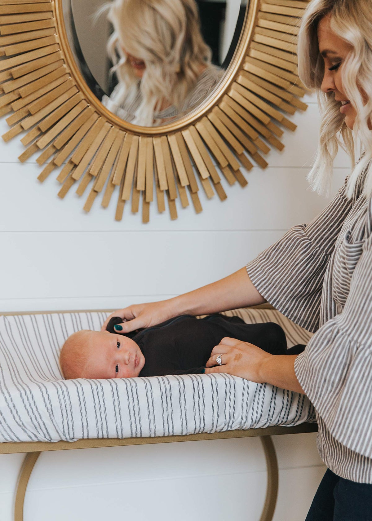 Premium Knit Diaper Changing Pad Cover"Midtown" by Copper Pearl