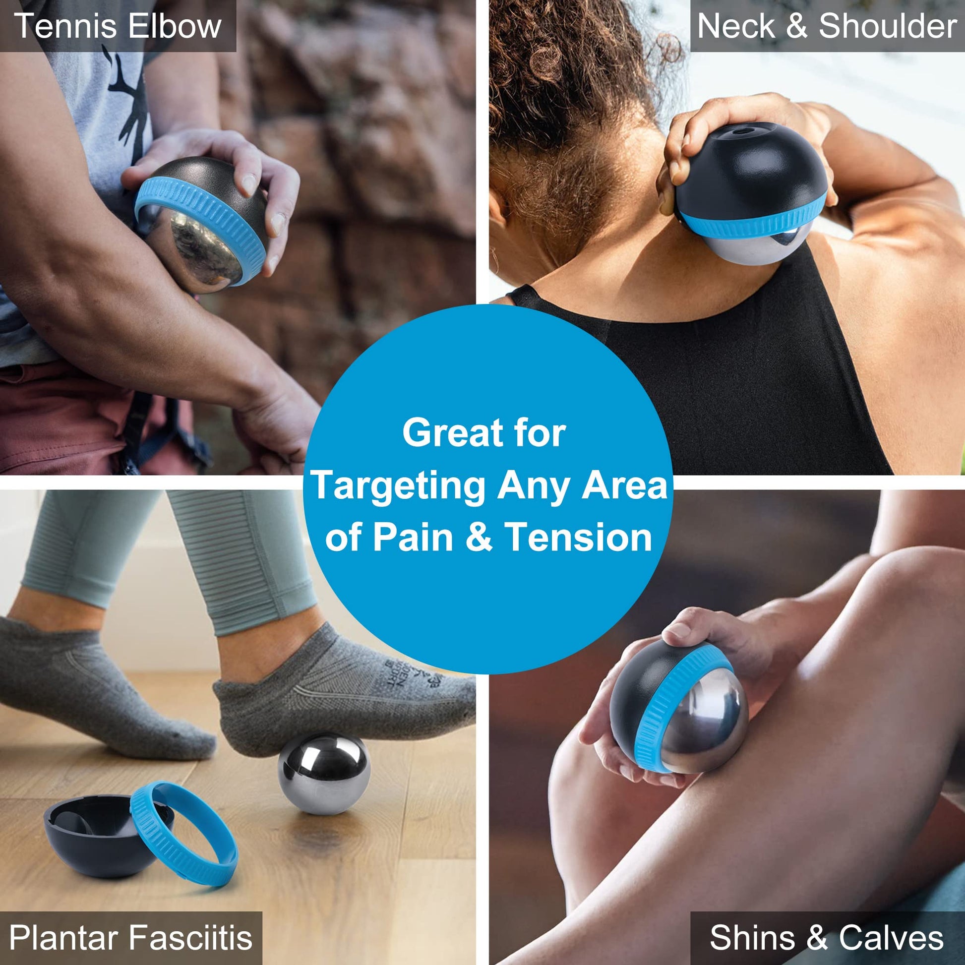 Bola De Masaje Frío MEDLOT Azul Claro Juego De 2 Para Alivio Muscular Corporal