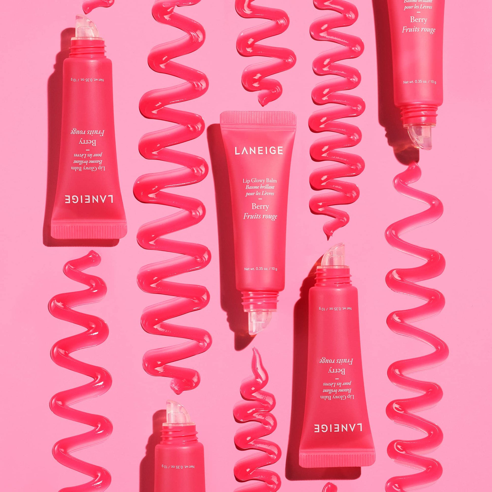 Laneige. Lip Glowy Balm Baya bálsamo + Laneige. Lip Sleeping Mask Baya mascarilla noche tratamiento labial hidratación intensa