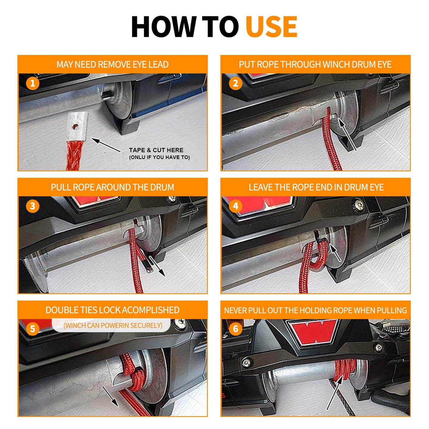 AlltoAuto - Cuerda de cabrestante con gancho, 3/8 pulgadas x 100 pies a 25000 libras Dyneema Cable de línea de cabrestante sintético con funda protectora para camión 4WD, accesorio de cabrestante