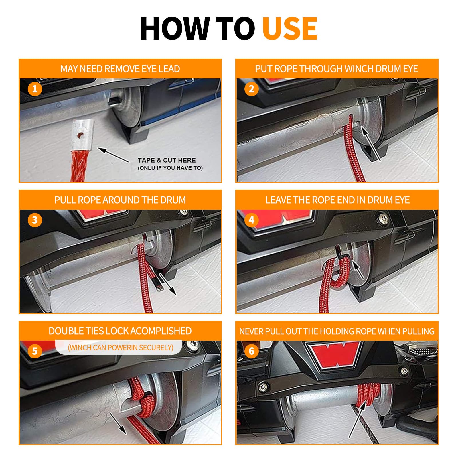 AlltoAuto - Cuerda de cabrestante con gancho, 3/8 pulgadas x 100 pies a 25000 libras Dyneema Cable de línea de cabrestante sintético con funda protectora para camión 4WD, accesorio de cabrestante