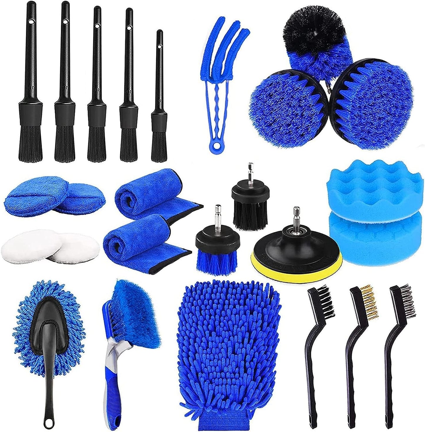 Kit Limpieza Auto TAKAGI 26 Piezas Profesional para Lavado Interior y Exterior Vehículos