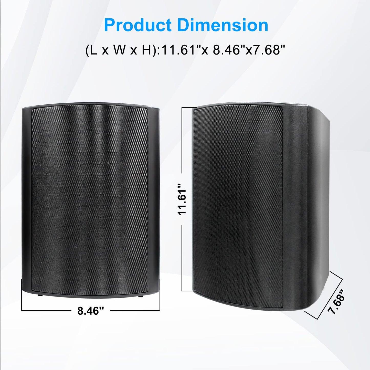 Herdio Bluetooth Bocinas para Exterior, 6,5 Pulgadas 400W Altavoces para Exteriores, Impermeable, Amplificador Superior, Amplia Cobertura De Sonido Estéreo, para Patio, Terraza, Patio Trasero (Negro)