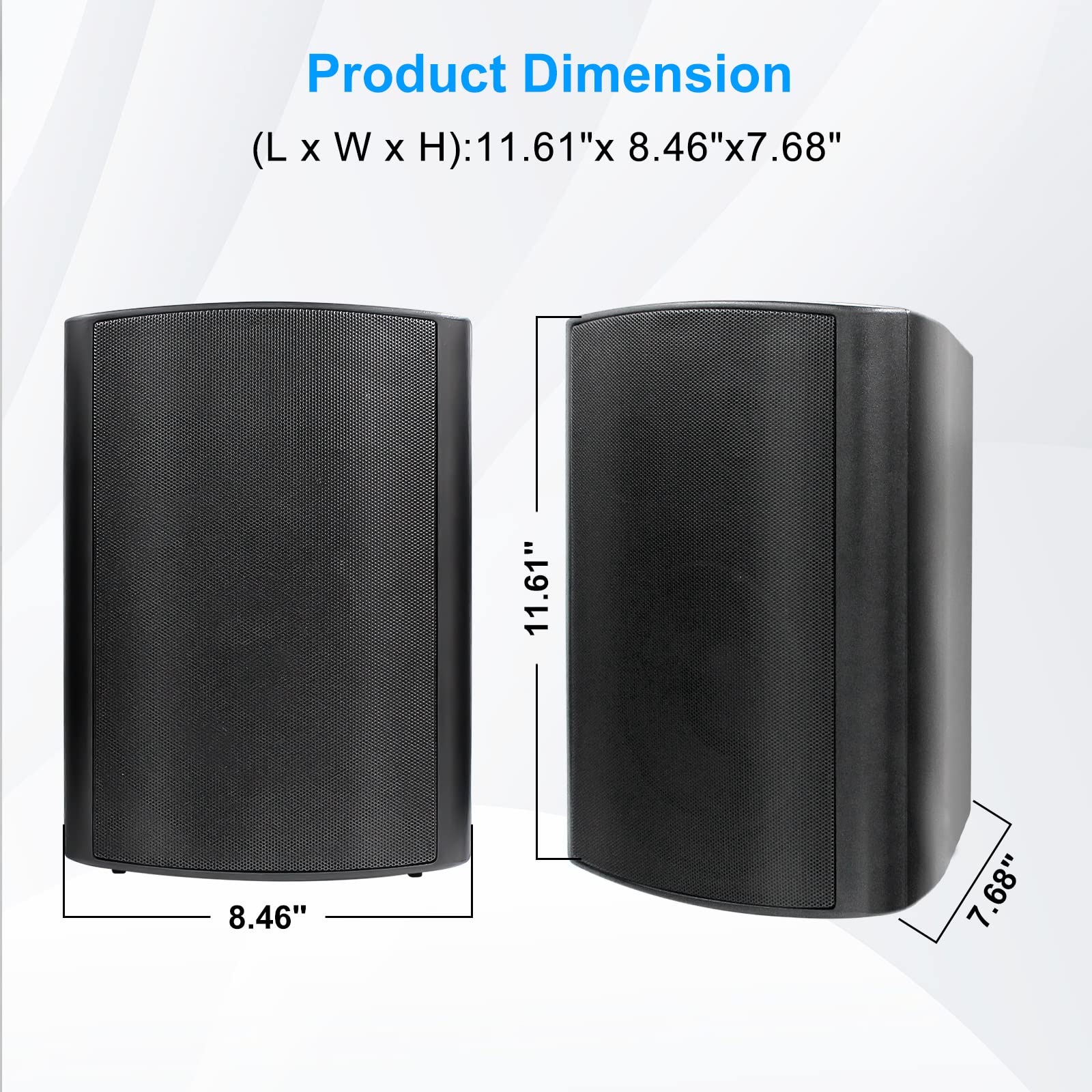Herdio Bluetooth Bocinas para Exterior, 6,5 Pulgadas 400W Altavoces para Exteriores, Impermeable, Amplificador Superior, Amplia Cobertura De Sonido Estéreo, para Patio, Terraza, Patio Trasero (Negro)