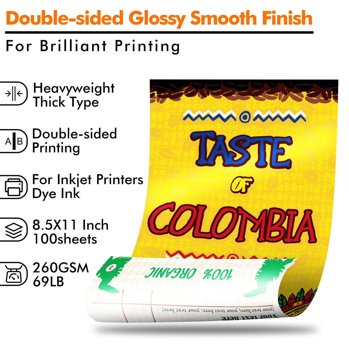 Papel Fotográfico Koala Alto Brillo Blanco Doble Cara para Impresora de Inyección de Tinta