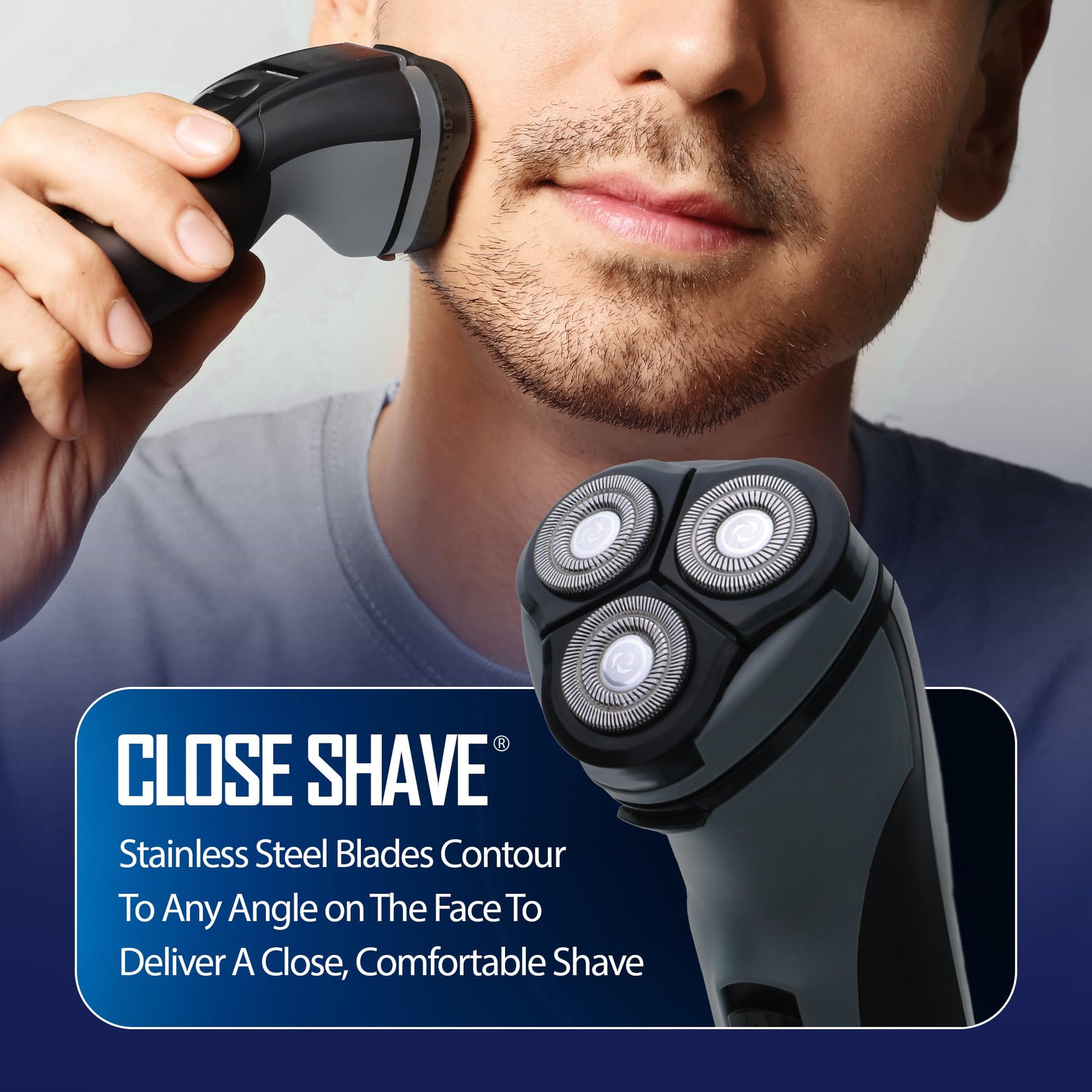 Barbasol Mens Rechargeable Shaver W/Stainless Steel Blades & Pop Trimmer