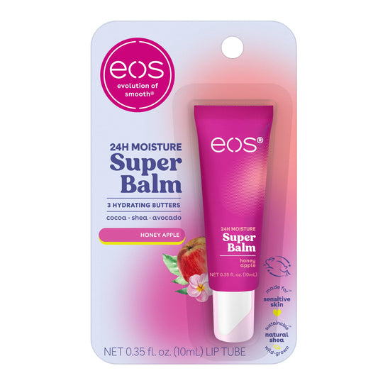 eos 24H Moisture Super Balm- Tratamiento labial de manzana miel, día o noche, hecho para pieles sensibles, 0.35 onzas líquidas