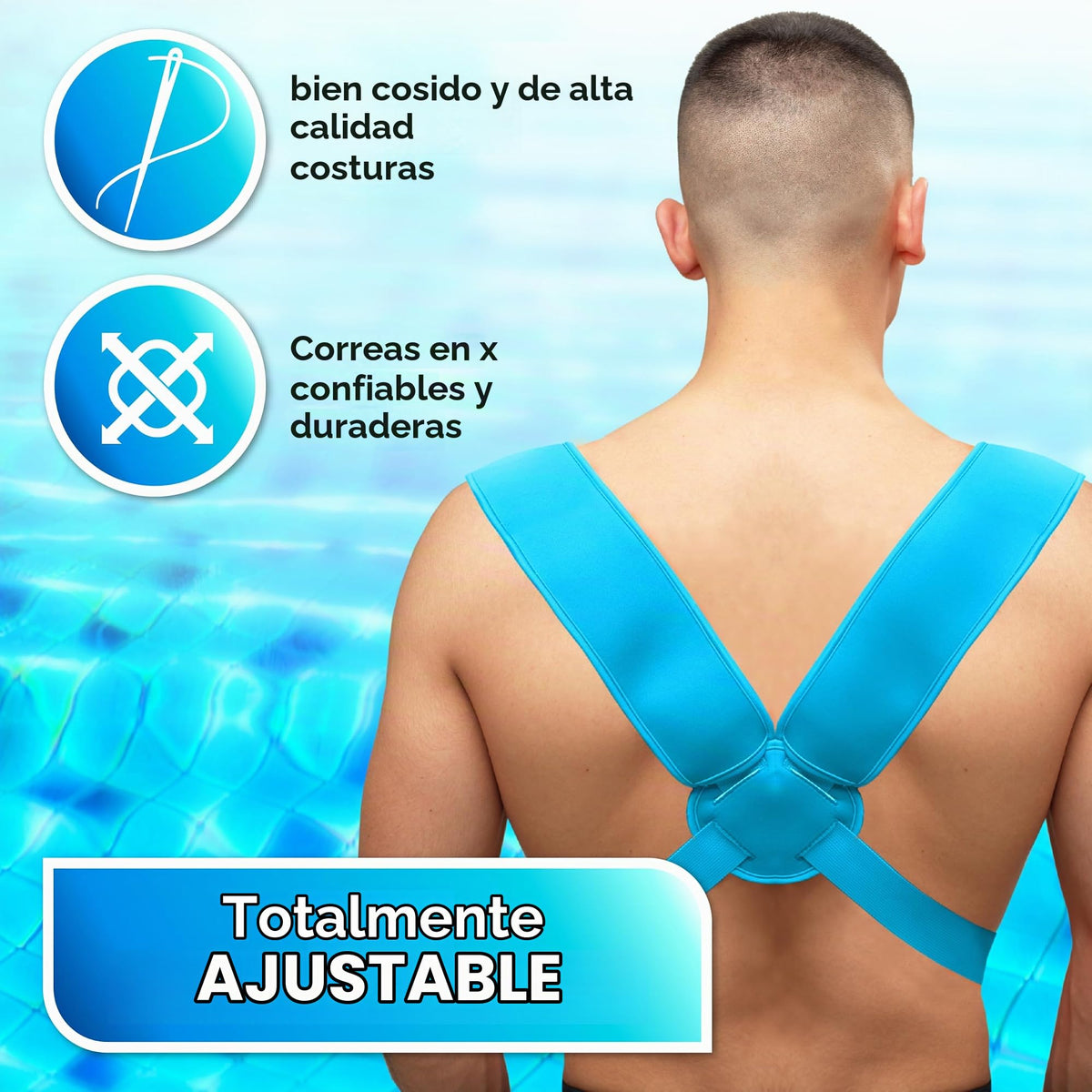 Portabebés para agua de descanso – Eslinga ergonómica de neopreno de alta calidad para diversión en agua y tierra cálida y segura (4-24 meses) – Arnés ajustable para bebés y niños pequeños (Lightblue)
