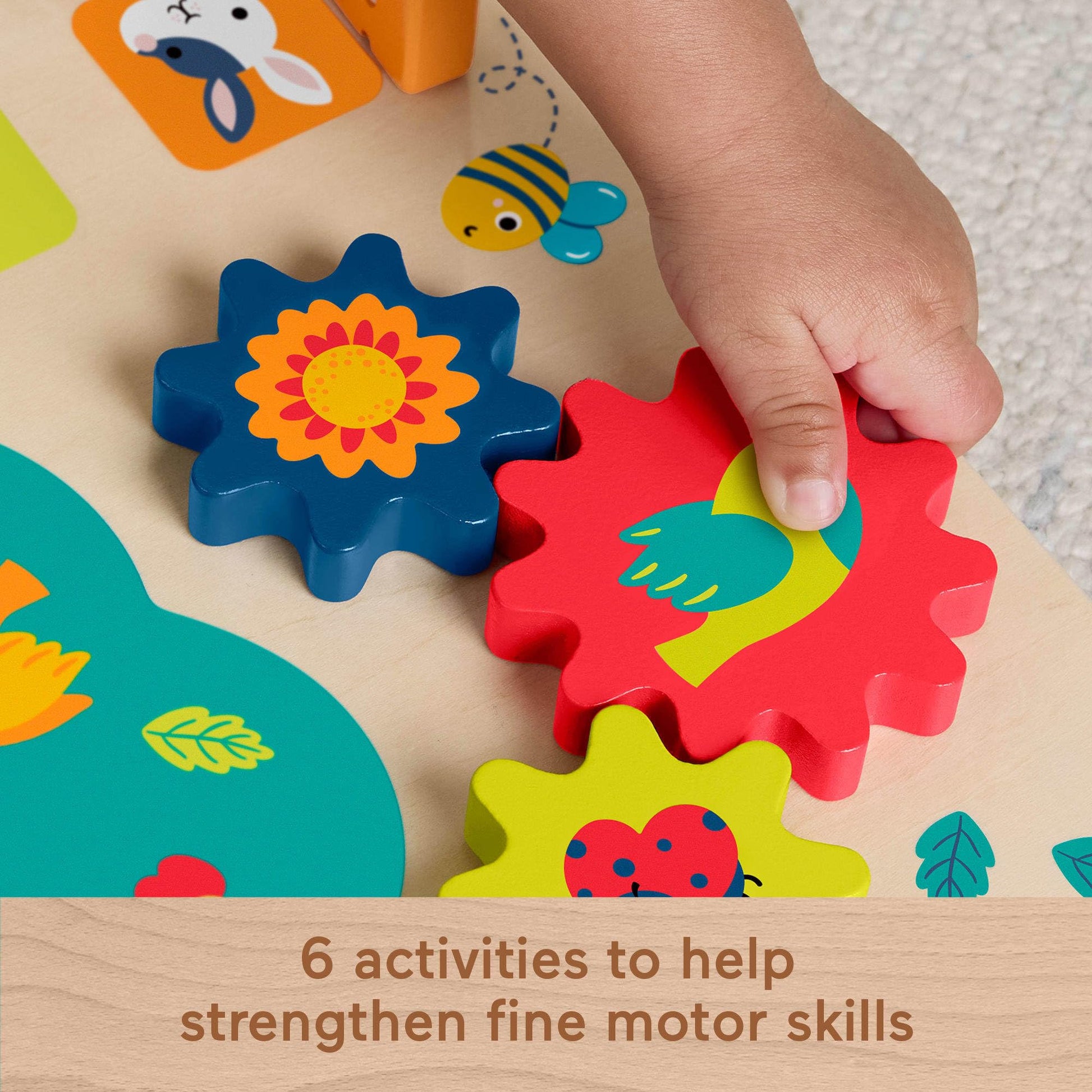 Fisher-Price Juguete para Bebés Tablero de Actividades Divertidas de Madera para bebés de 6 Meses en adelante