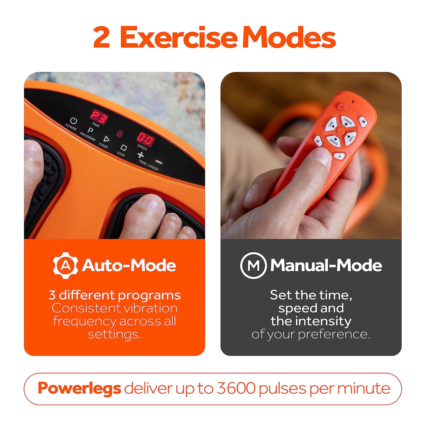 Masajeador Eléctrico de Pies Powerfit Power Legs con Control Remoto y Velocidad Ajustable para Aliviar Neuropatía y Fascitis Plantar