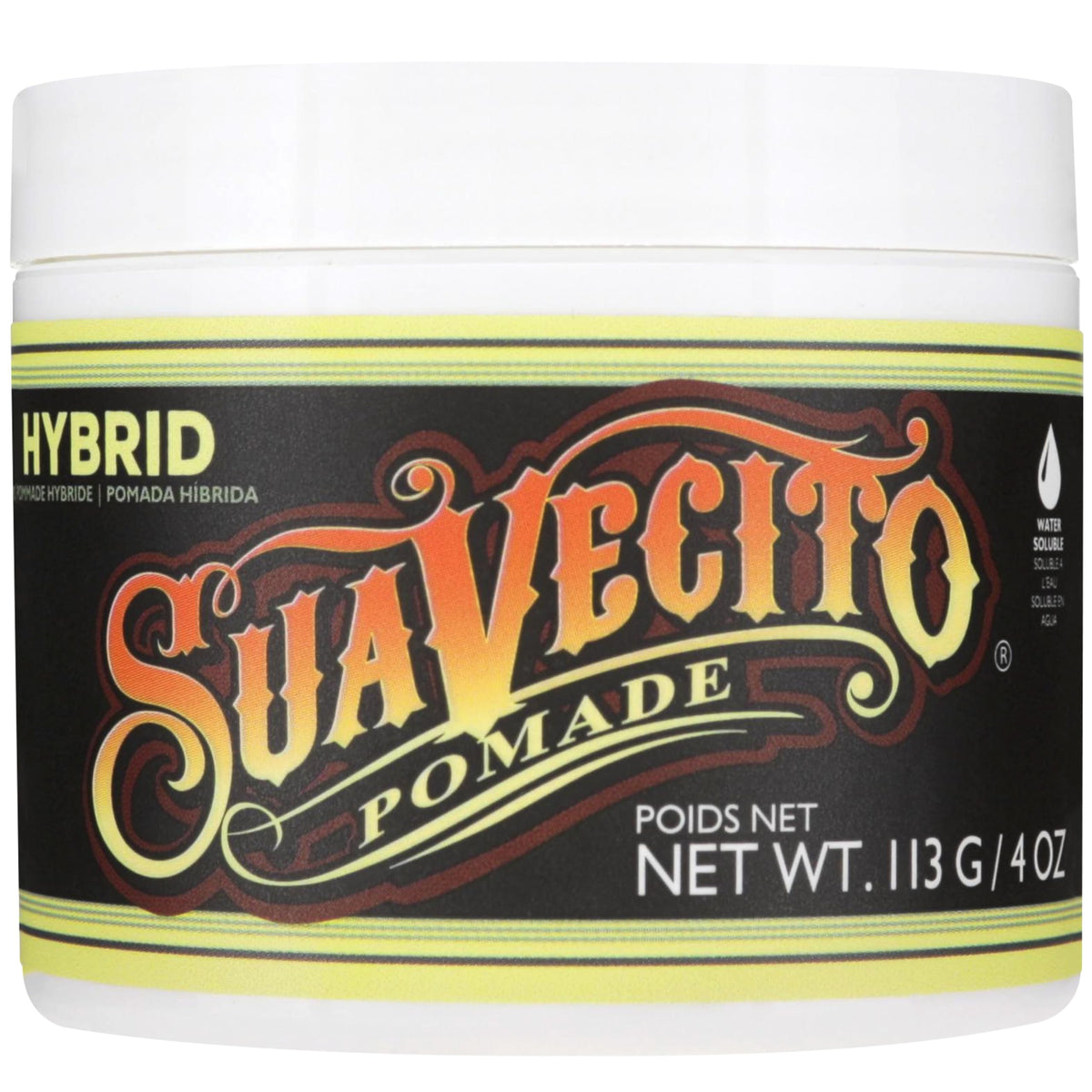 Suavecito Pomada Híbrida Pomada para El Cabello para Hombres - Fijación Media Fórmula Híbrida de Agua y Aceite de Alto Brillo - Retrabajable - Fácil de Lavar - Fijación Todo El Día 113g