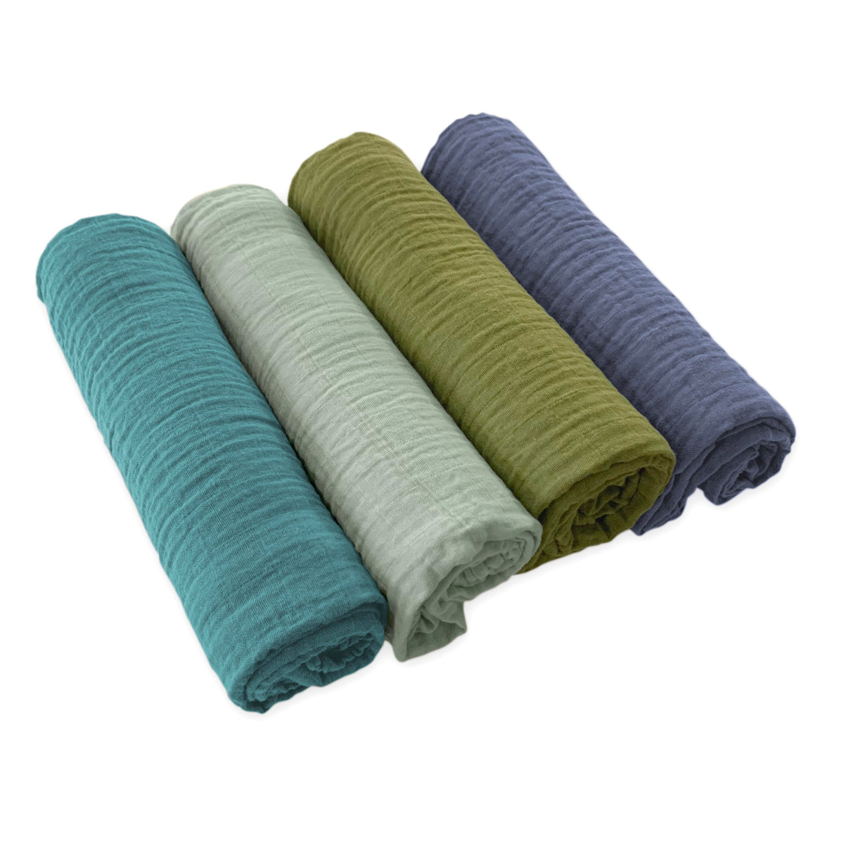 SwaddleDesigns - Mantas de Muselina de algodón para bebé niño y niña, Juego de 4, Mantas de recepción Neutra para recién Nacido, Registro de bebé y Regalo, 46 x 46 Pulgadas, Cascadia