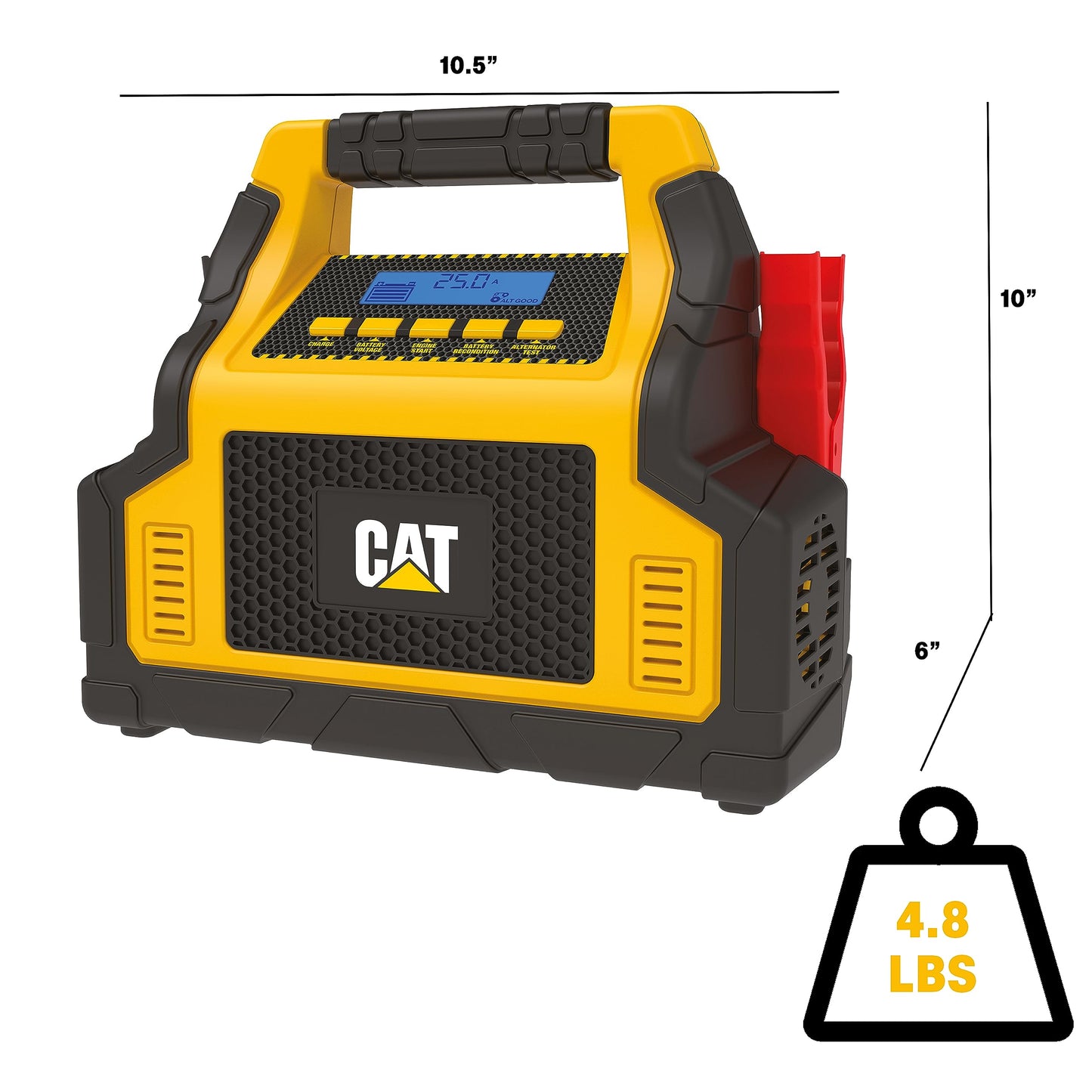 Caterpillar CBC100E Cargador de batería Profesional de 25 amperios, mantenedor de batería de 3 amperios con Arranque del Motor de 100 amperios