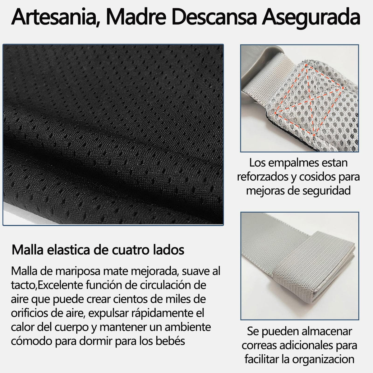Fular portabebes para bebes de 0 a 36 meses,fular para bebés de algodón 100% transpirable, fular ergonomico para bebe ajustable con manos libres,com manual de colocacion,para recién nacidos (Negro)