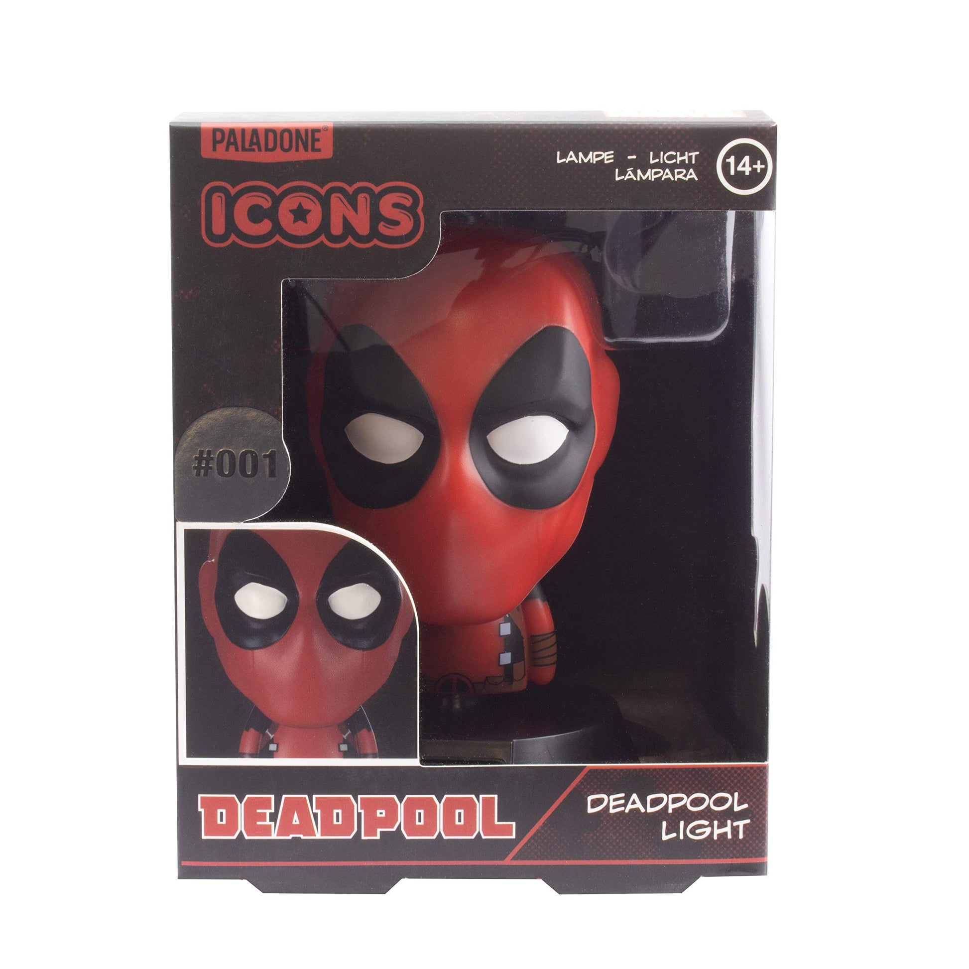 Deadpool - Luz de icono 3D con licencia oficial de Disney Marvel para oficina, sala de juegos, dormitorio, decoración de regalo y accesorio para ventilador de Marvel | Paladone