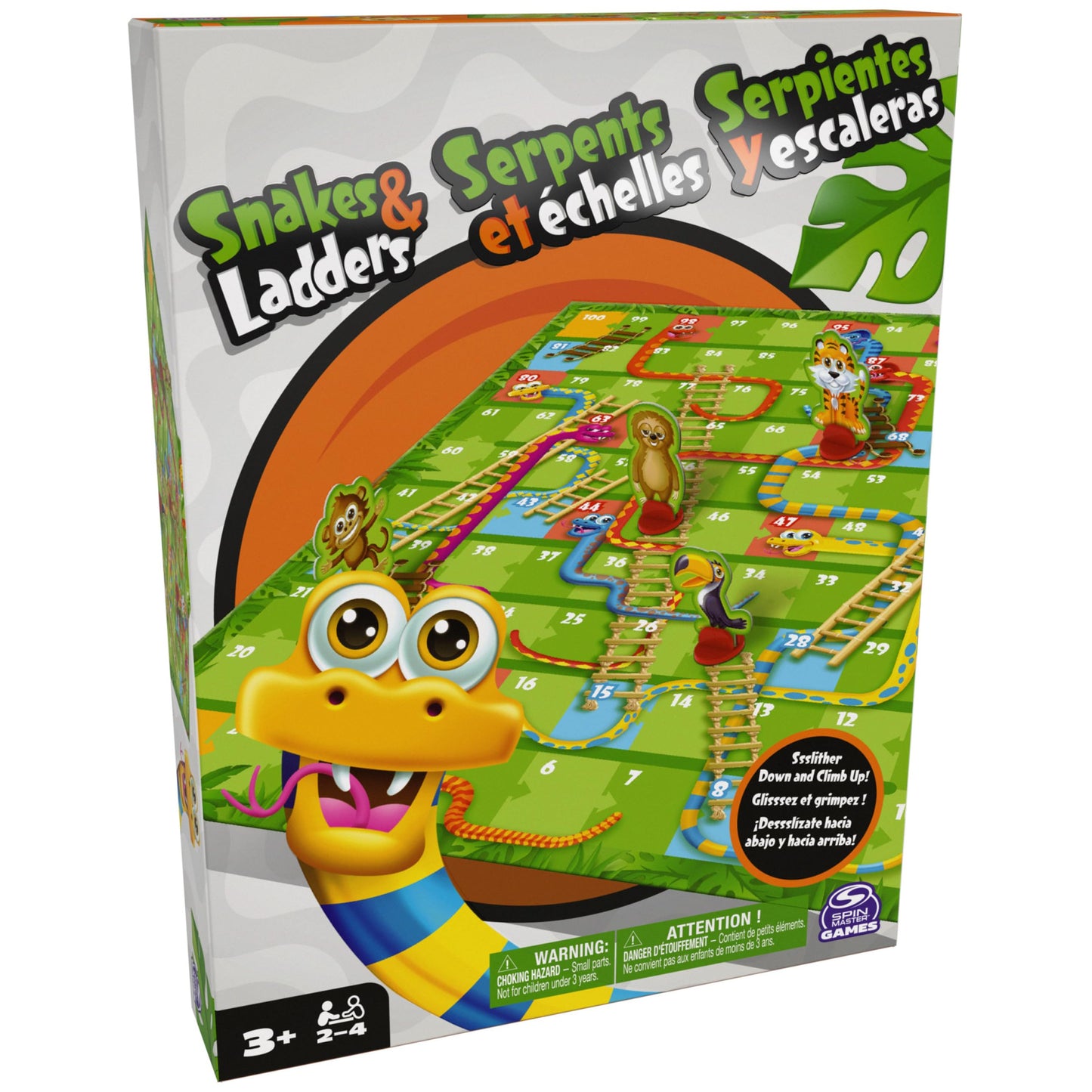 Juego de Mesa Spin Master Serpientes y Escaleras Colorido para Niños y Familias