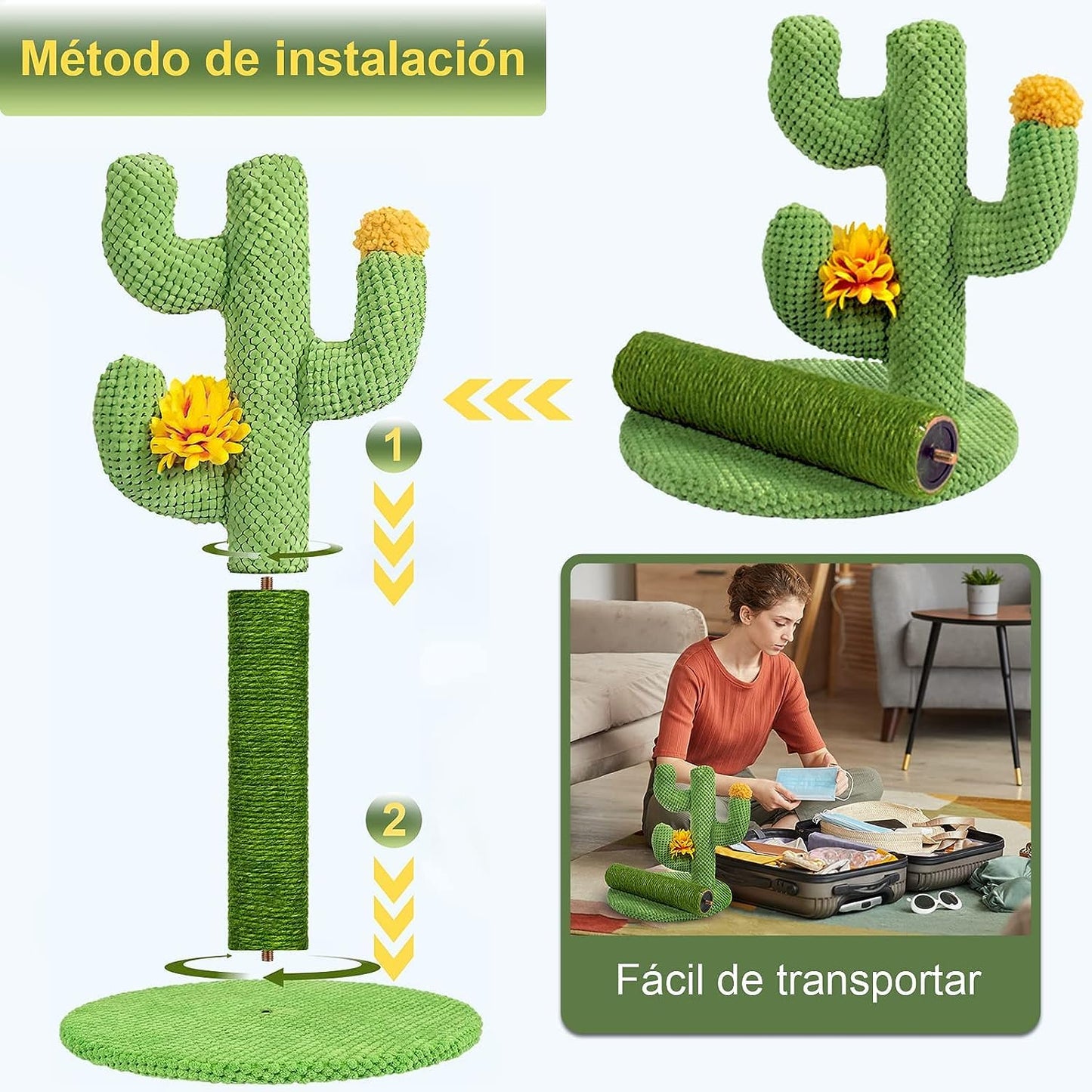 Poste Rascador para Gatos Cactus Grande para Interior