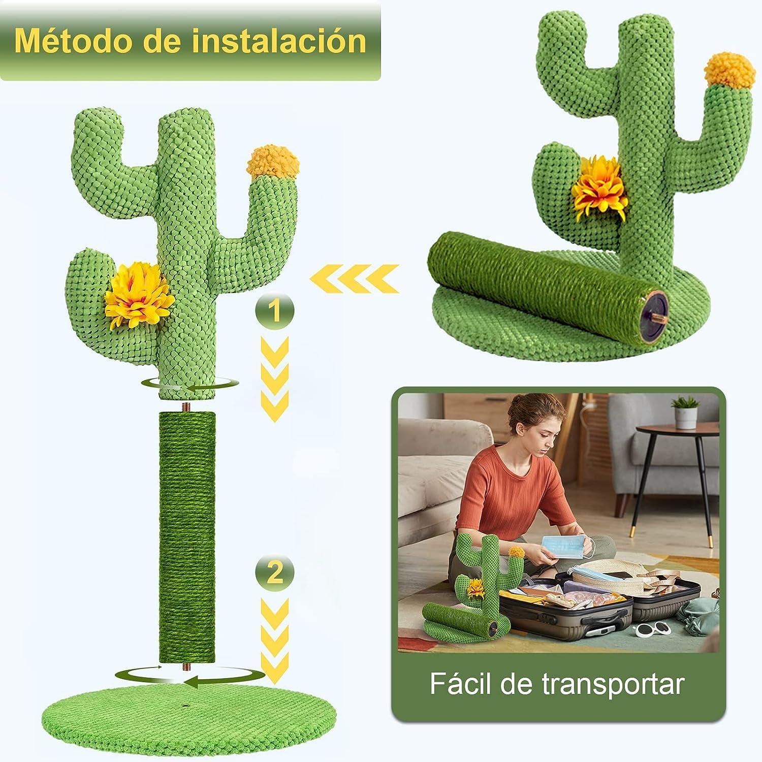 Poste Rascador para Gatos Cactus Grande para Interior