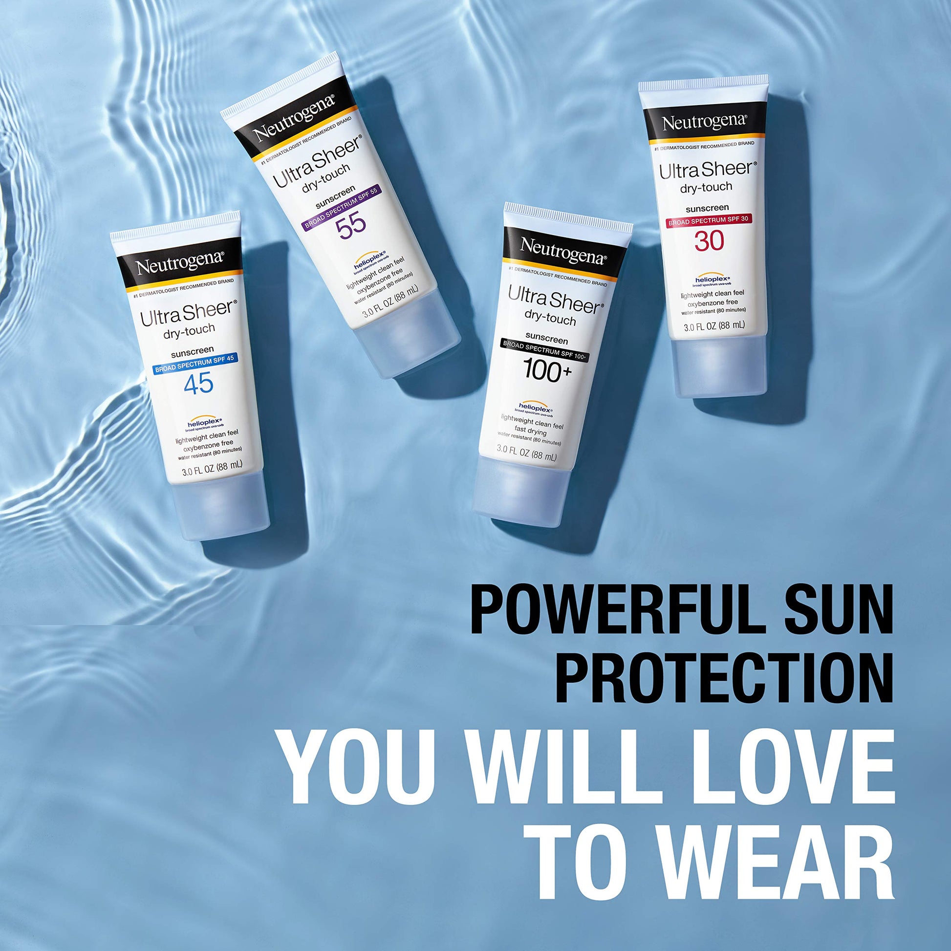 NEUTROGENA Hidratante Facial Hydro Boost Water gel 50 g + Protector solar ultraclaro de factor de protección de 45, paquete doble de 177 ml (6 oz)