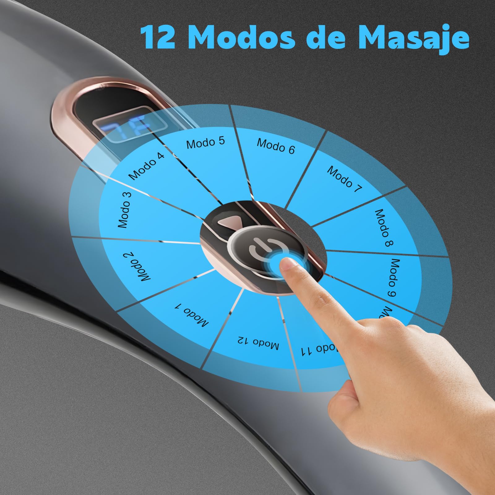 Masajeador de Percusión de Tejido Profundo, Masajeador de mano para aliviar el dolor de espalda, cuello, músculos, hombros y piernas, Masaje eléctrico de todo el cuerpo, Regalo para mujeres hombre