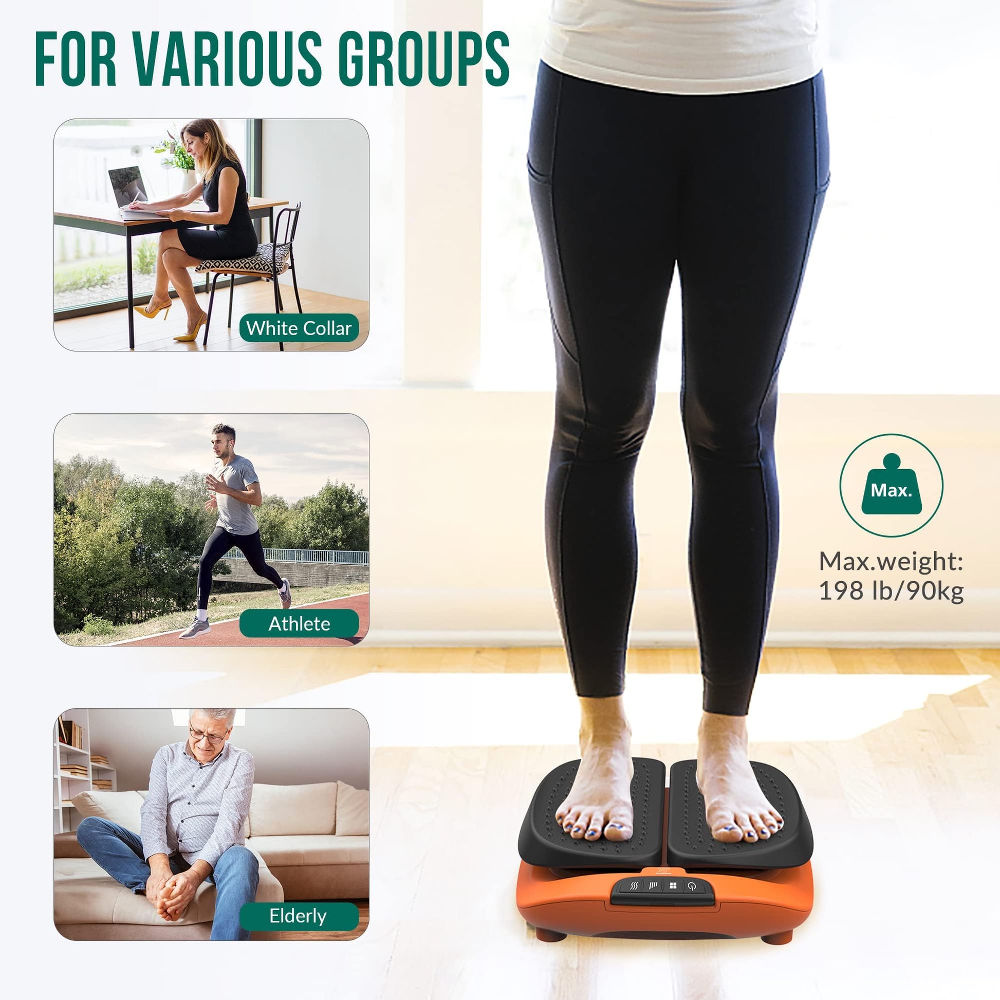 Masajeador de Pies Snailax Vibración y Calor Control de Aplicaciones Ajustable para Circulación y Fascitis Plantar