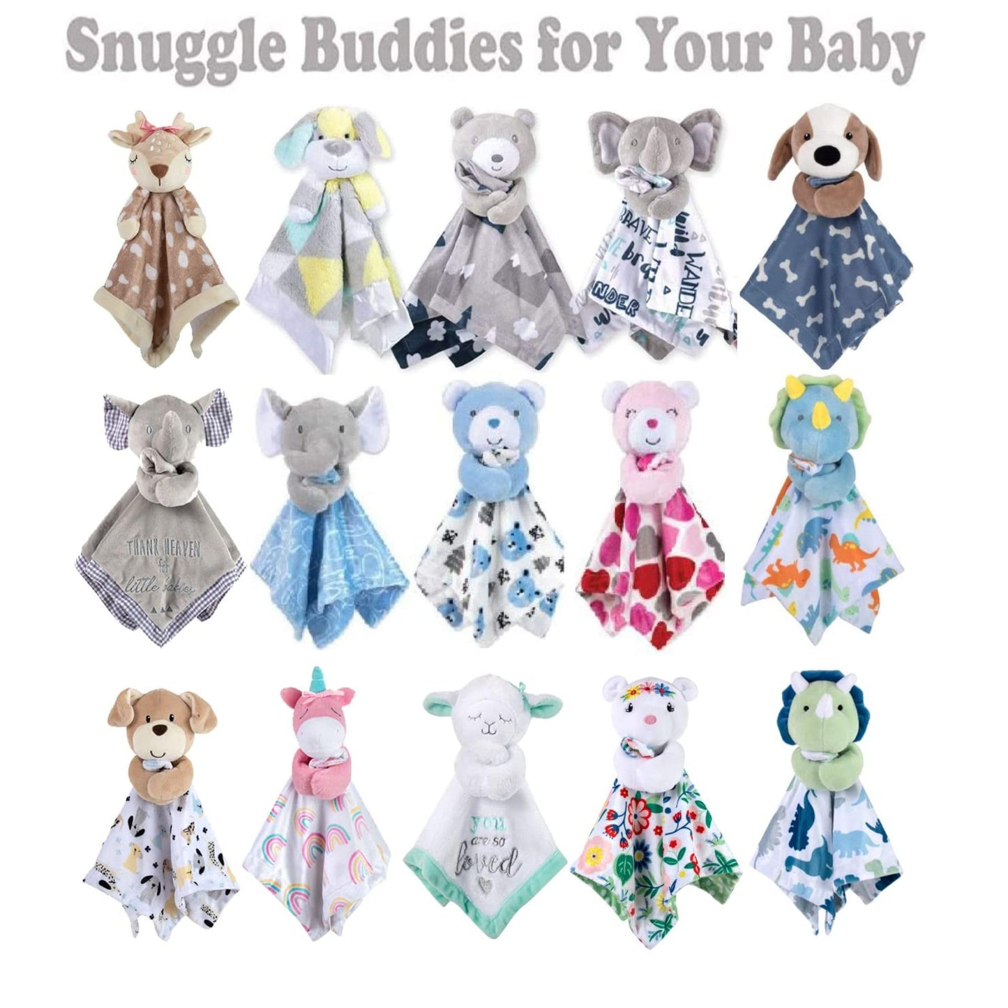 Minky Animal Snuggler Lovey Manta para niños, bebés, niños, niñas, manta de seguridad neutra de género con animal de peluche (querido oso gorro de nieve)