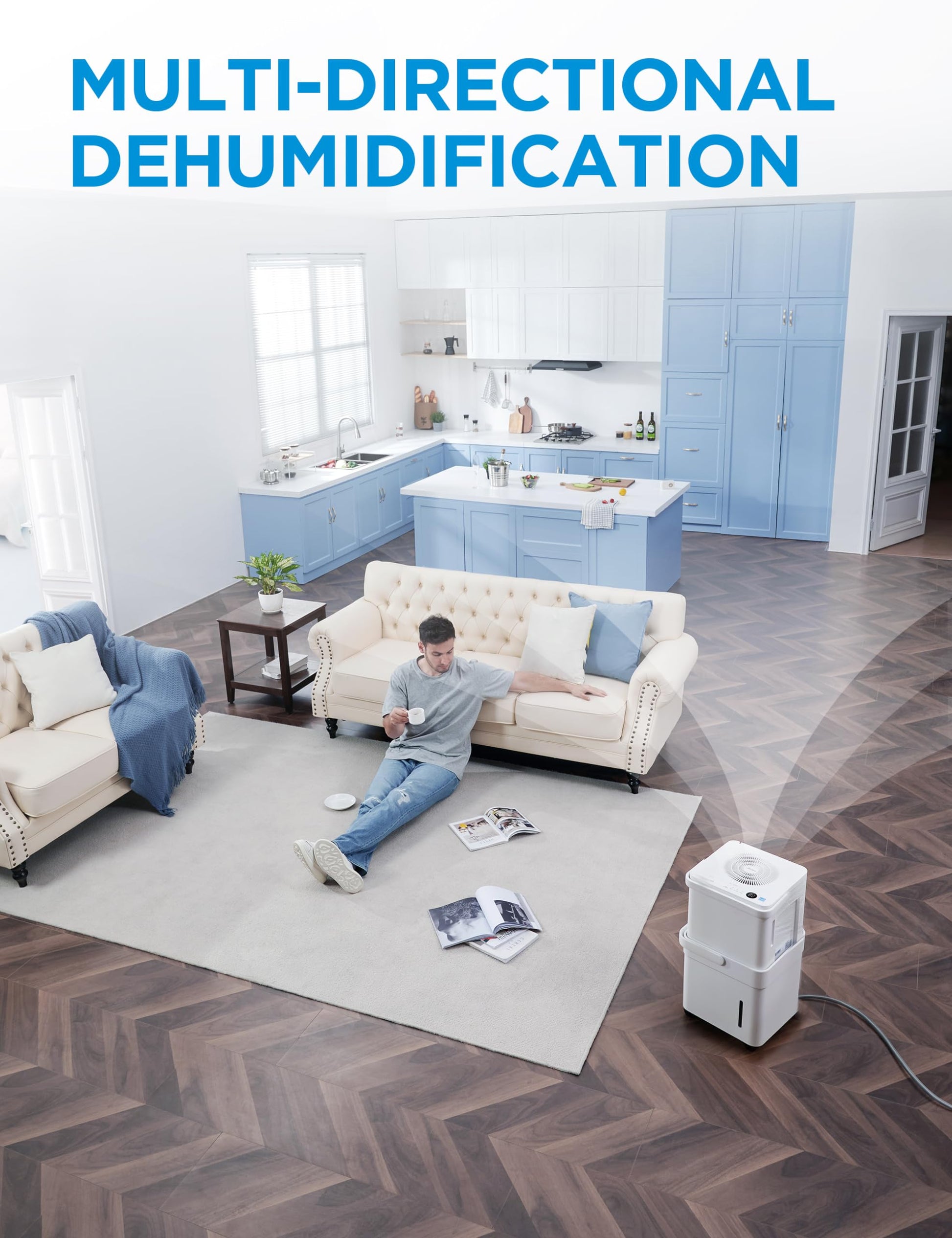Deshumidificador Midea Cube Blanco con Control Inteligente Compatible con Alexa para Sótano y Habitaciones de hasta 4.500 Metros Cuadrados.
