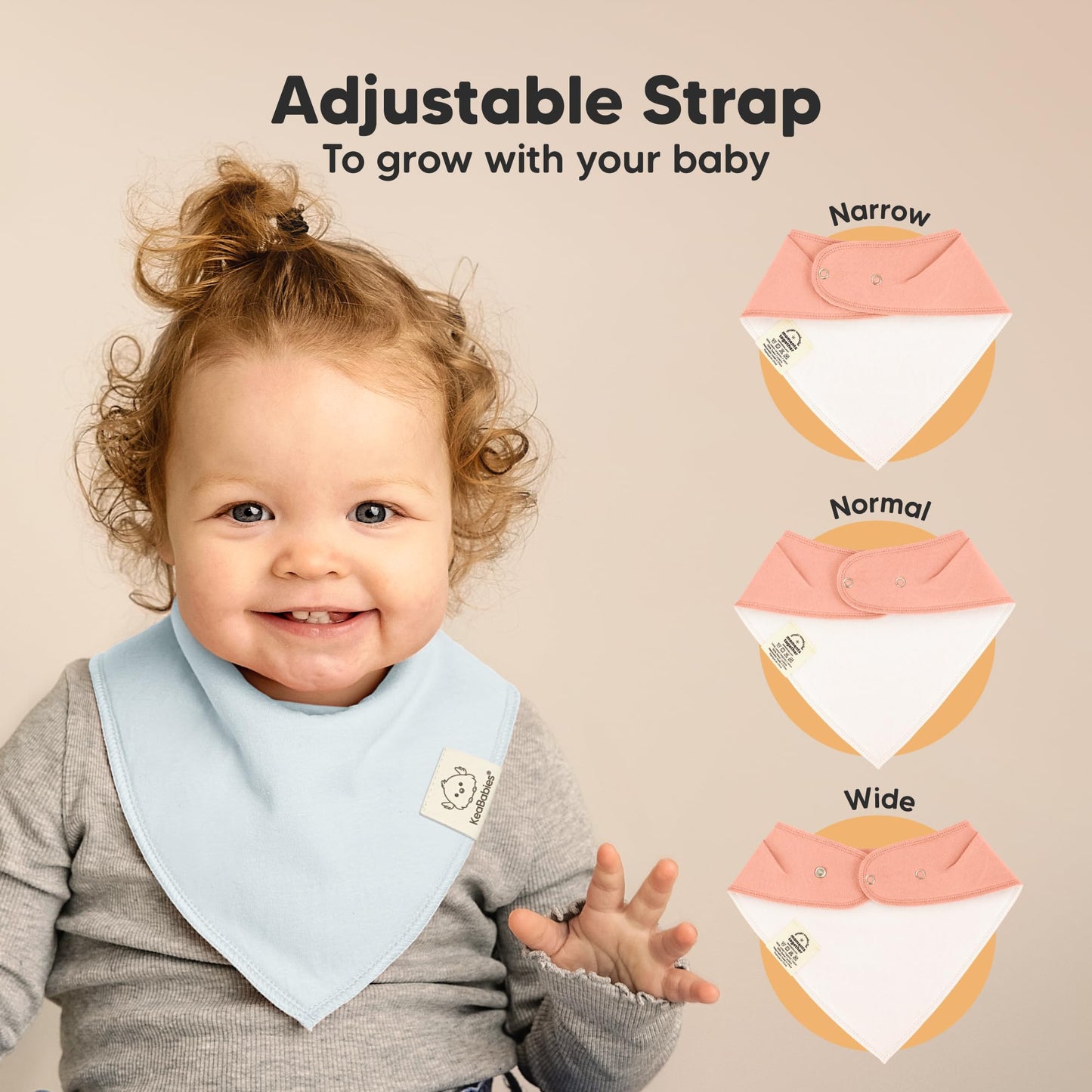KeaBabies - Paquete de 8 baberos orgánicos para niñas - Baberos triangulares súper absorbentes para bebés babeos y dentición, 100% algodón extra suave para recién nacido, bebé de 0 a 36 meses (rocío)