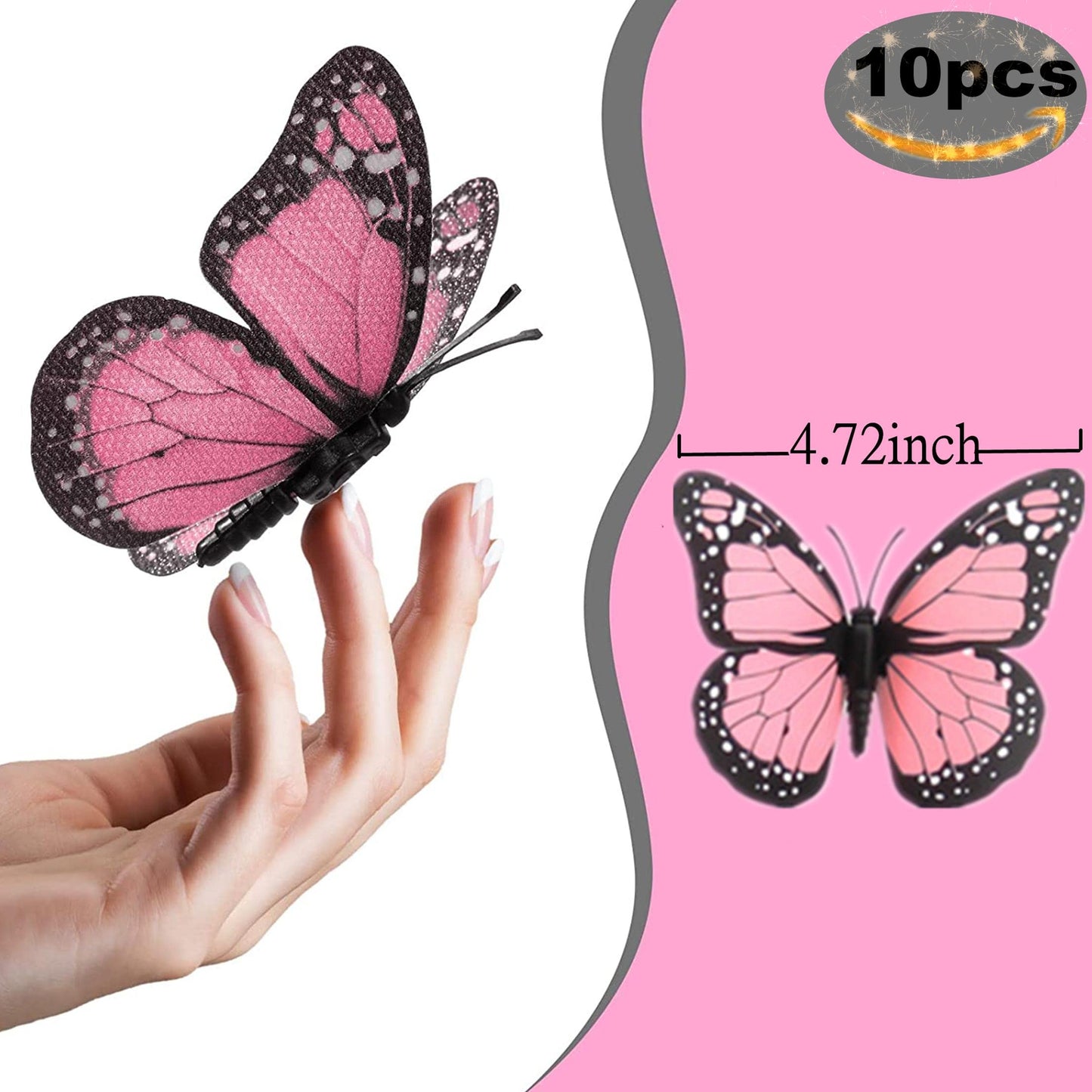 Pegatinas de pared con mariposas 3D, decoración magnética artificial, decoración de fiesta, habitación o cuarto de bebé, calcomanía de pared