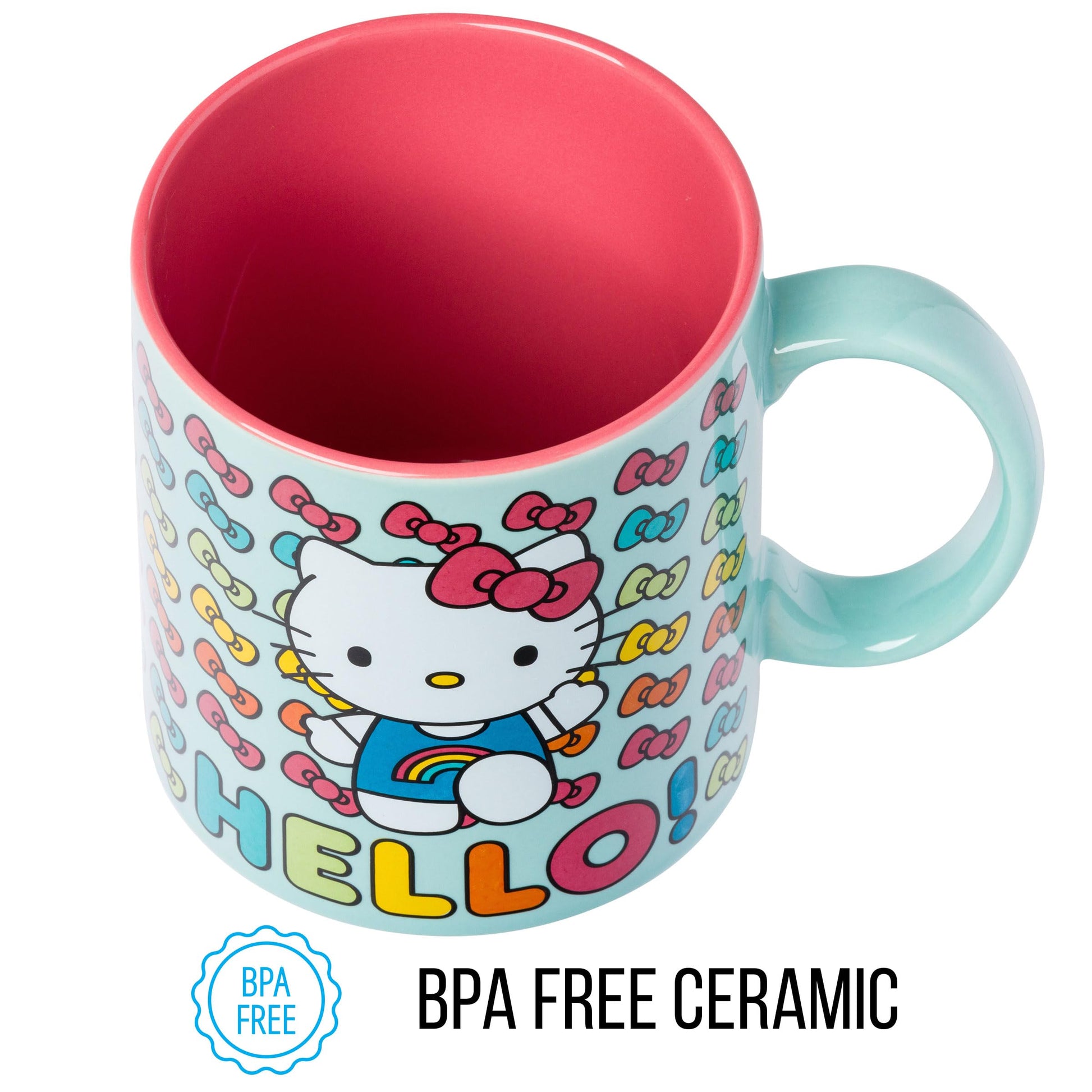 Taza de Cerámica Hello Kitty Sanrio Arcoíris Blanca 591 ml