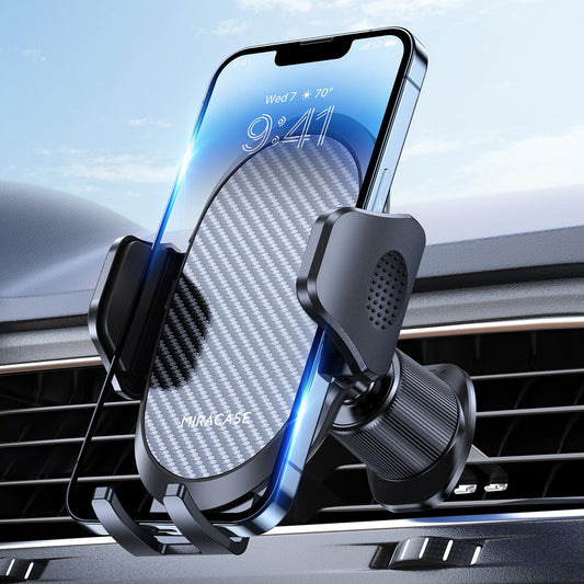 Soporte Celular Miracase Negro con Gancho Metálico para Auto 2025 para iPhone, Huawei, Motorola, Xiaomi