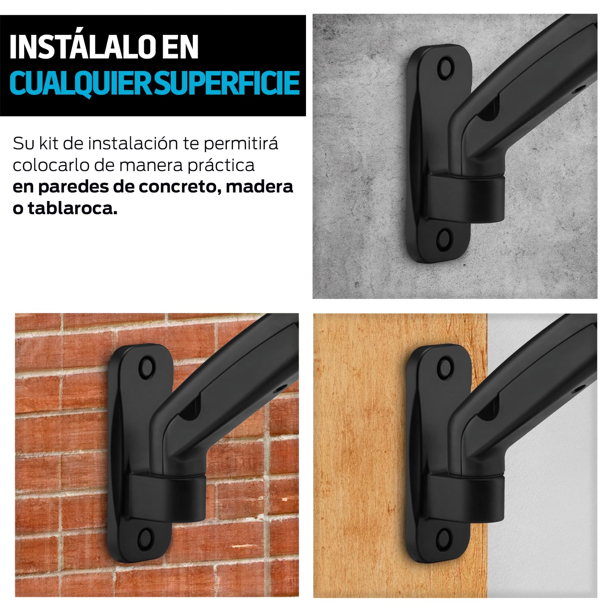 Soporte de Escritorio Redlemon Negro con Brazo Hidráulico para Monitores de 17 a 32 Pulgadas Compatible con VESA