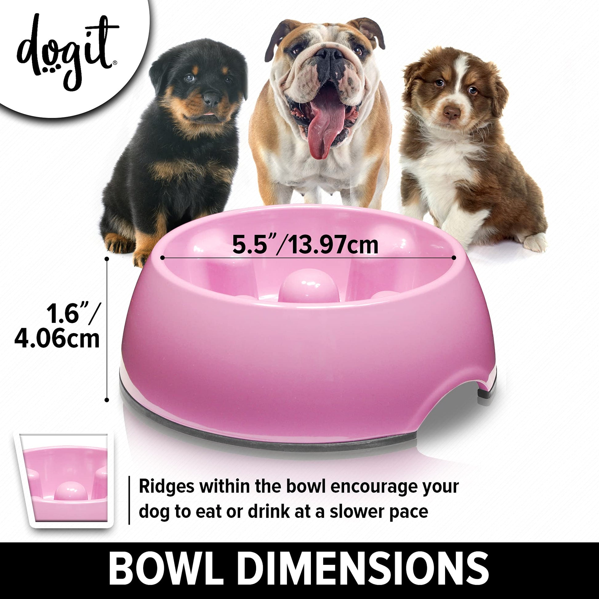 Comedero Lento Dogit Rosa XS Anti-Gulping para Perros