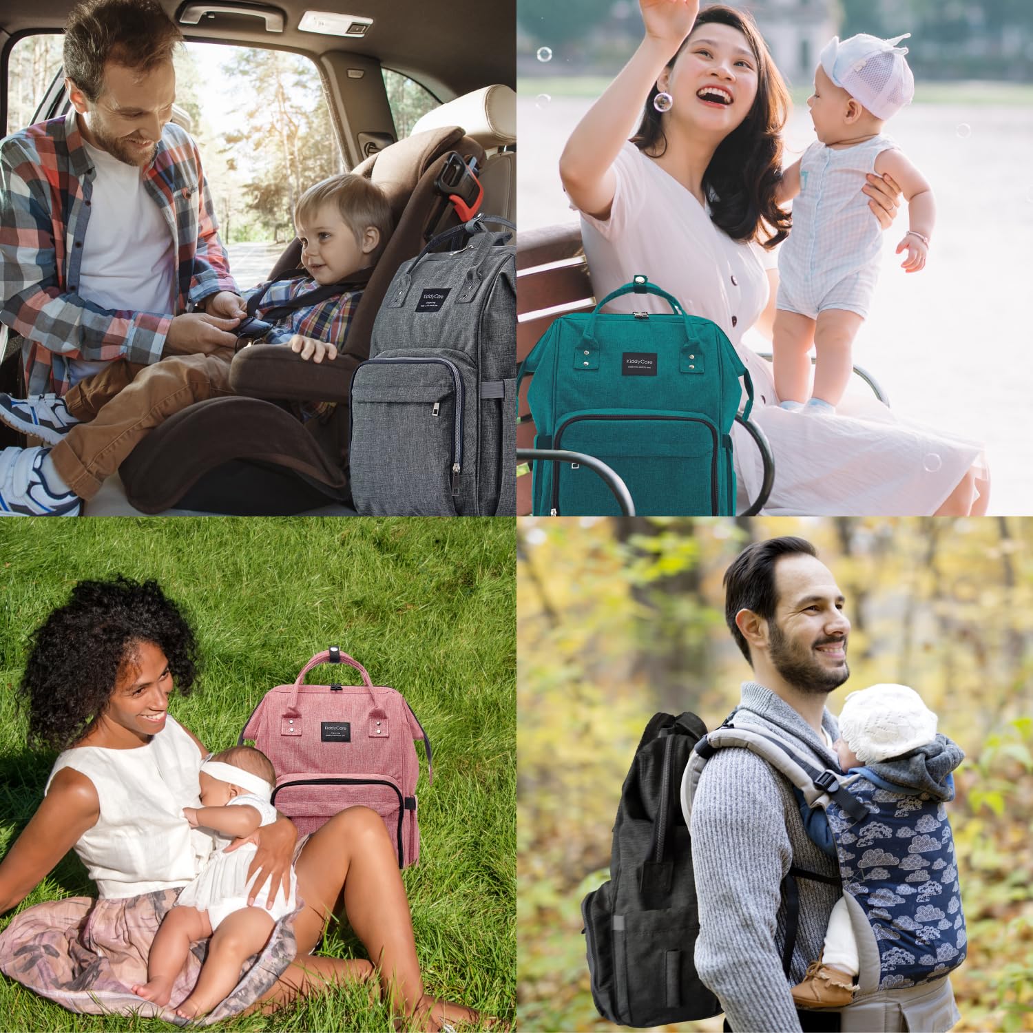 Mochila para pañales multifunción para viajar con bebé Gran Capacidad