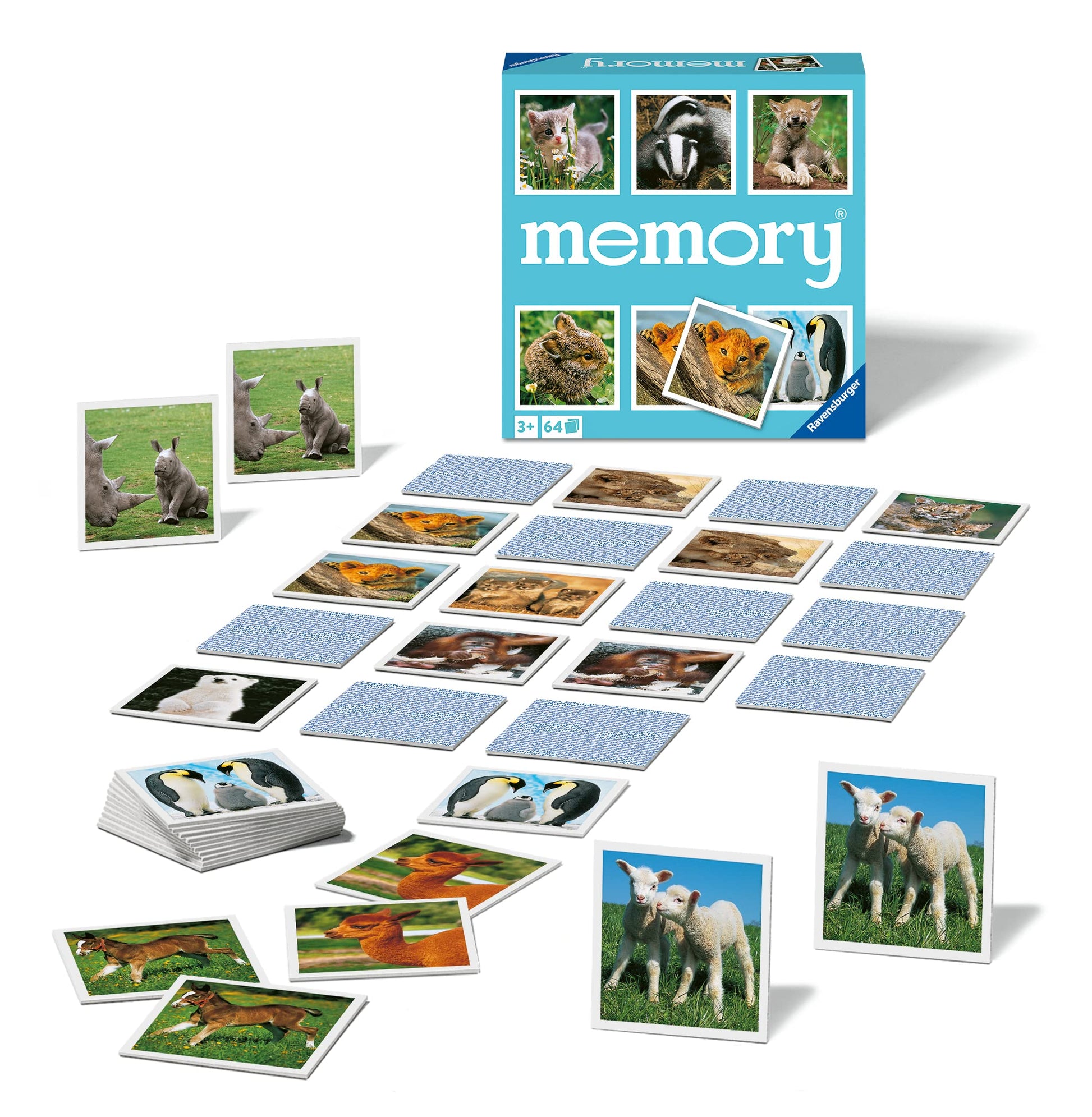 Juego de Memoria Ravensburger Animal Babies Divertido para Niños a Partir de 3 Años