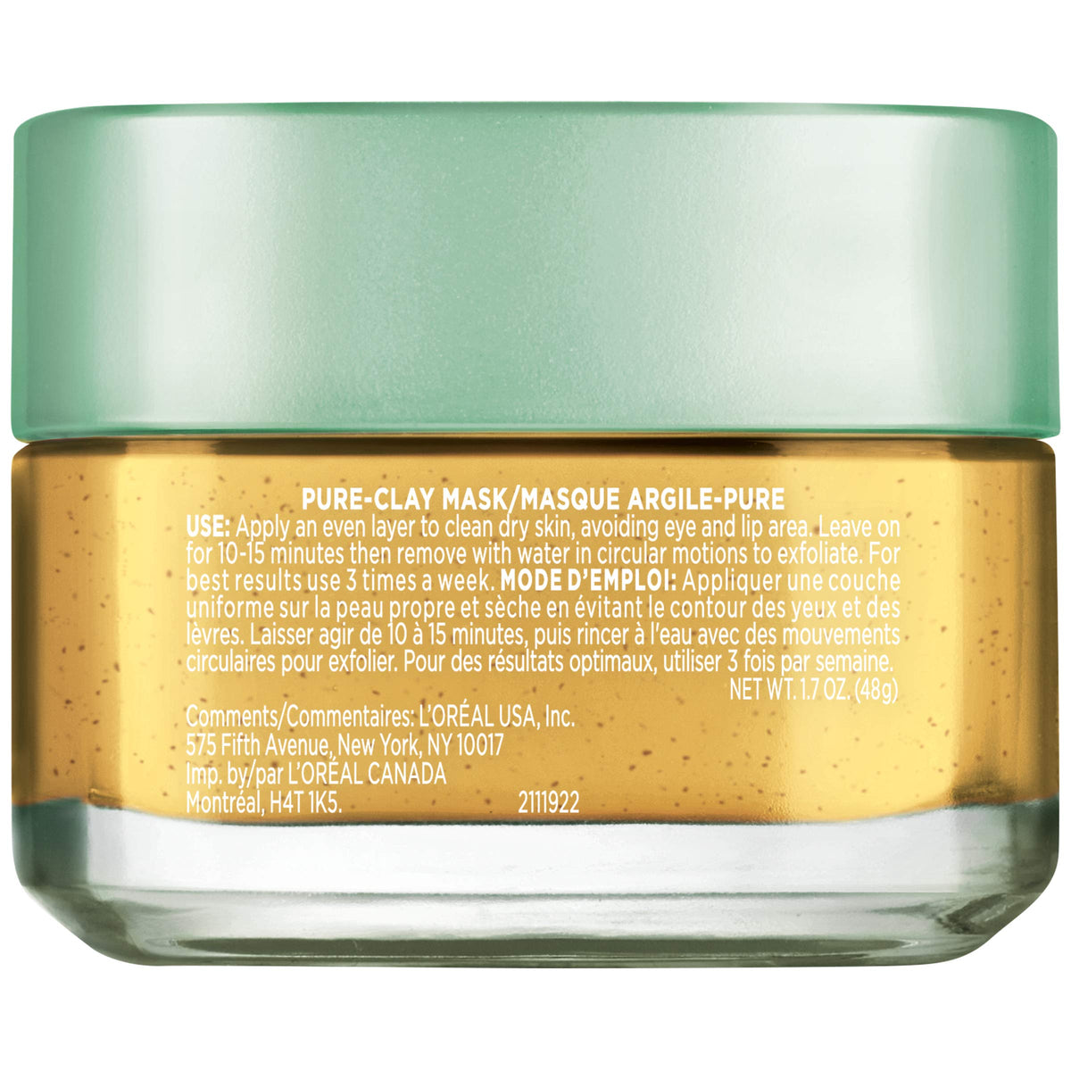 L'Oreal Paris Skin Care Pure Clay Mask Clarify & Smooth, 1.7 Ounce