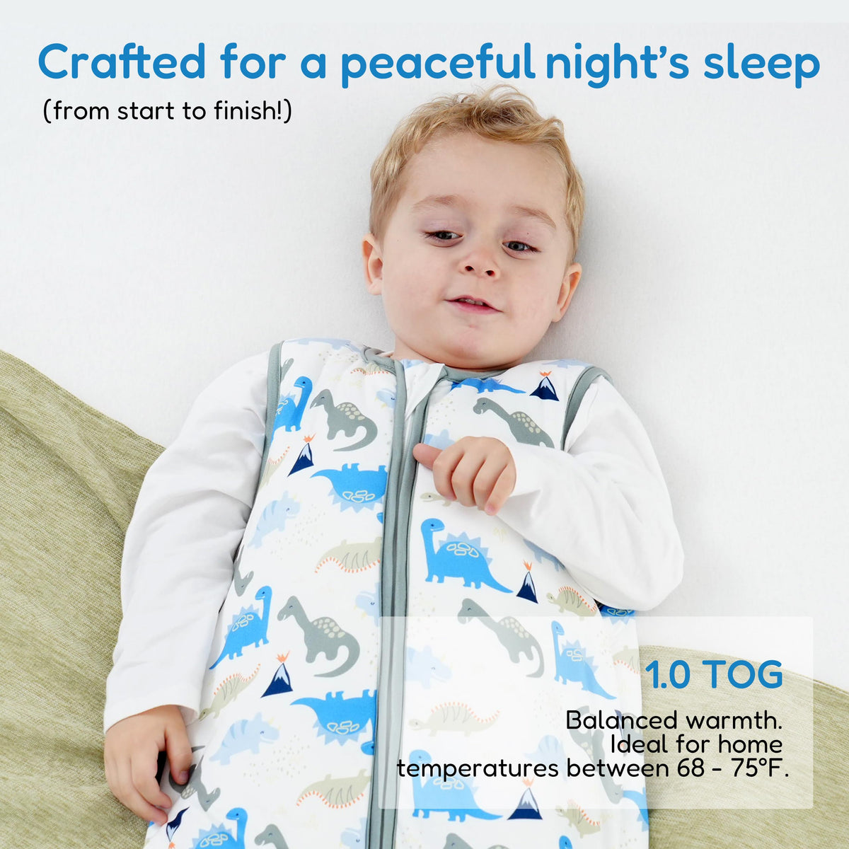 TotAha - Saco de dormir para niños pequeños, 1.0 TOG, 2T-3T-4T, saco de