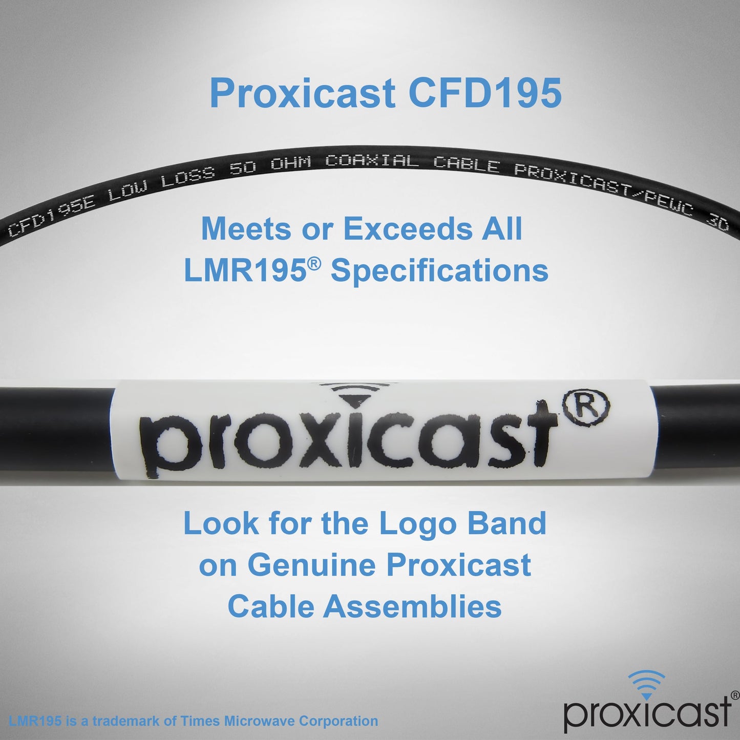 Cable coaxial Proxicast de 10 pies N macho a N macho Premium serie 195 de baja pérdida (50 ohmios) para 4G LTE, módems/enrutadores 5G, jamón, ADS-B, GPS, radio RF a antena o uso de pararrayos